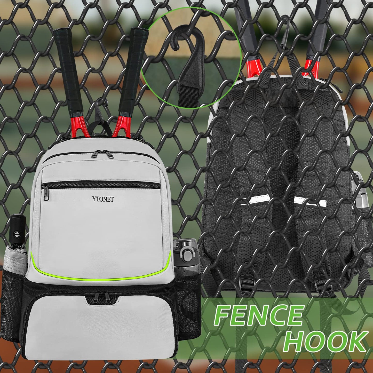 Ytonet Tennis Bag Tennis Backpack for Women Men 2 Rackets - Tennis Mindset