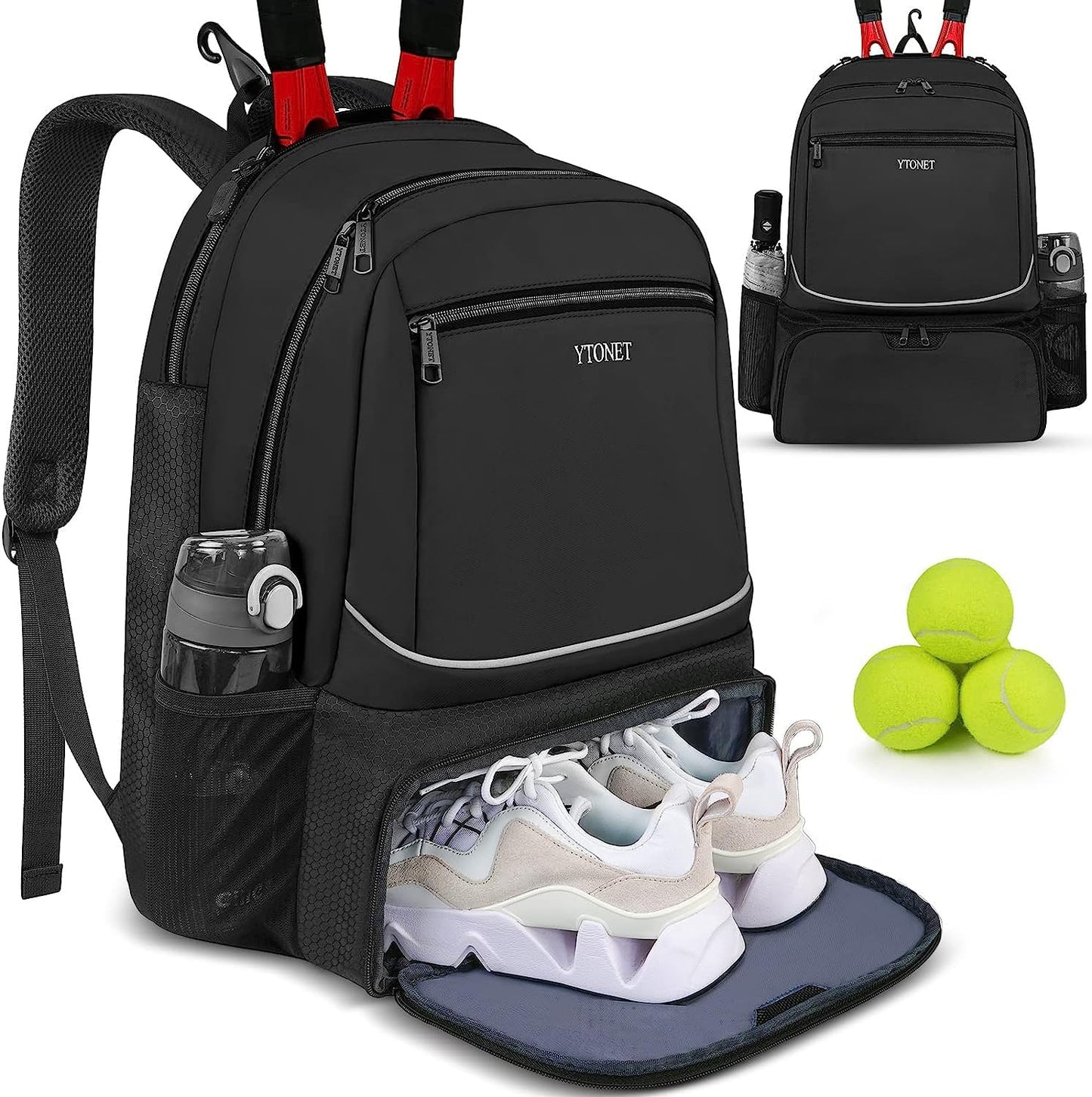 Ytonet Tennis Bag Tennis Backpack for Women Men 2 Rackets - Tennis Mindset