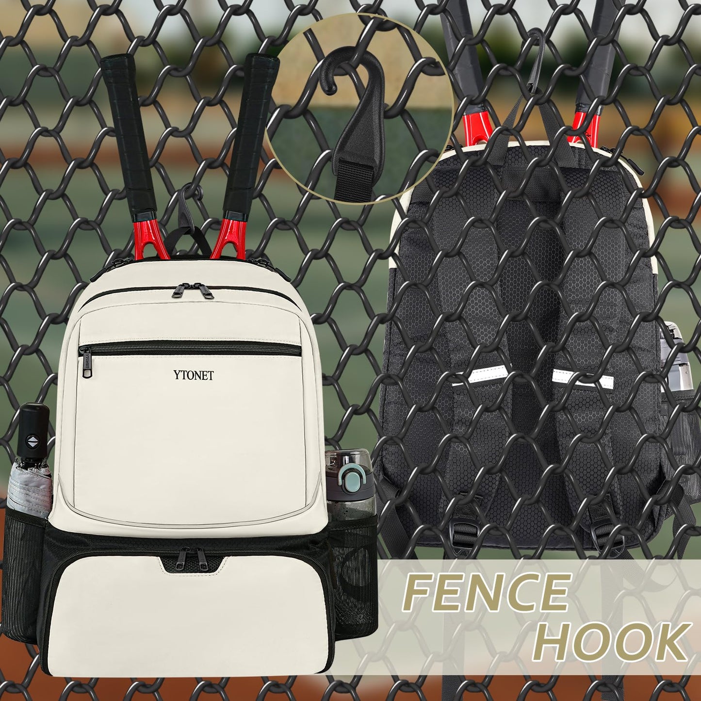 Ytonet Tennis Bag Tennis Backpack for Women Men 2 Rackets - Tennis Mindset