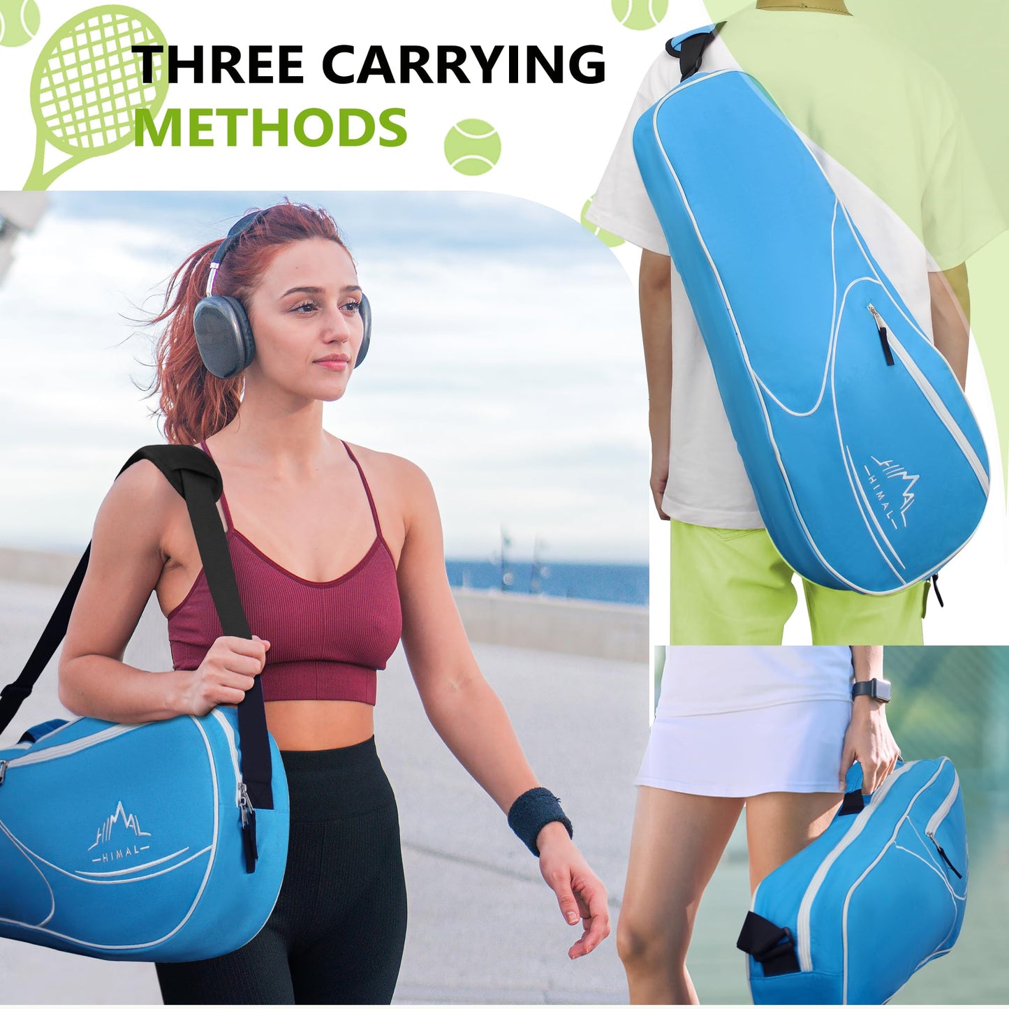 Himal Outdoors 3 Racquet Tennis Bag Tennis Racket Bag for Men Women - Tennis Mindset