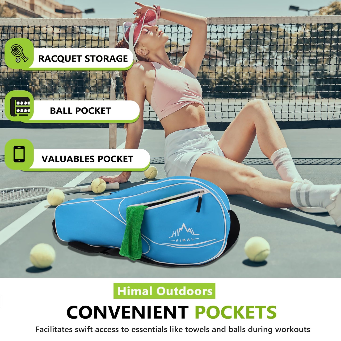 Himal Outdoors 3 Racquet Tennis Bag Tennis Racket Bag for Men Women - Tennis Mindset