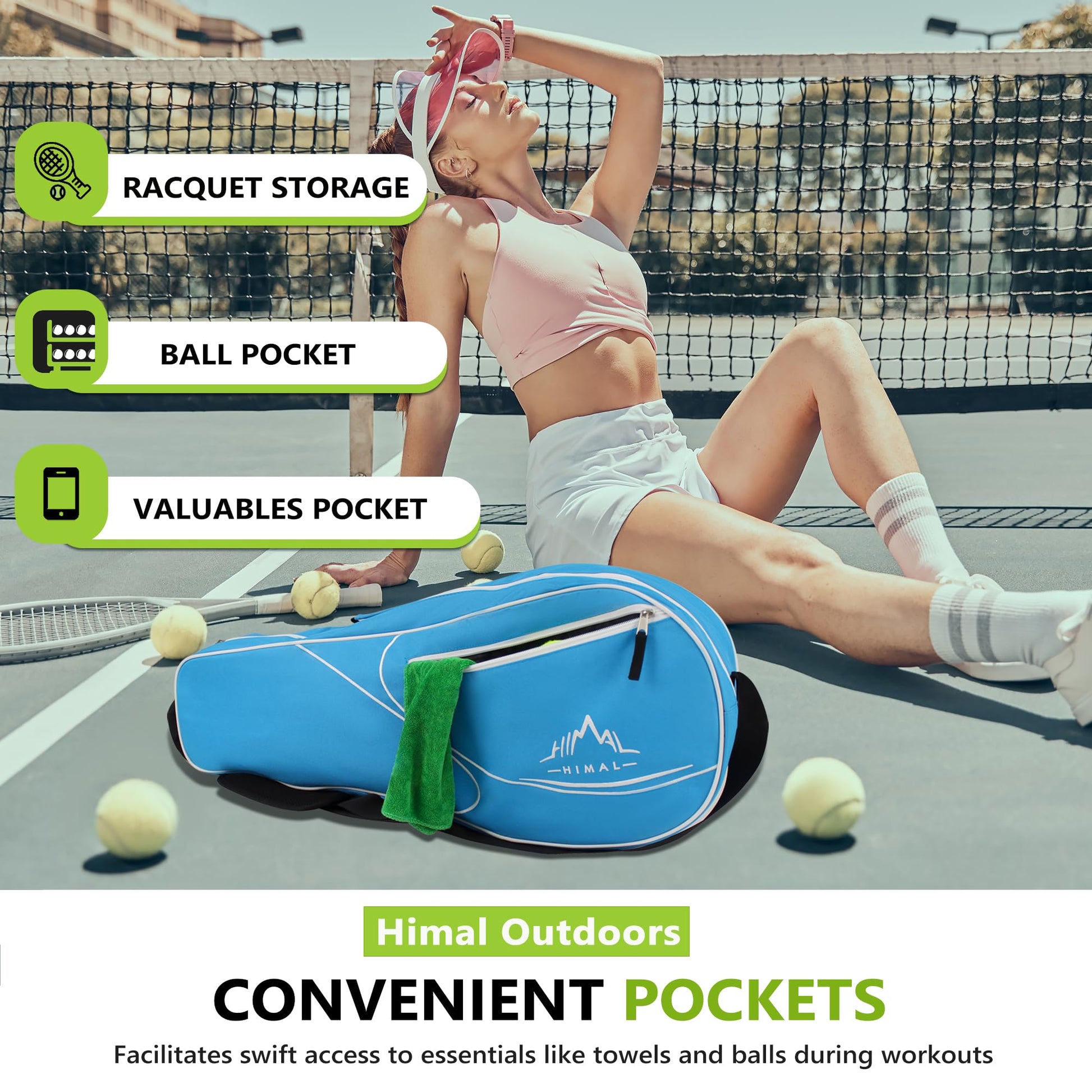 Himal Outdoors 3 Racquet Tennis Bag Tennis Racket Bag for Men Women - Tennis Mindset