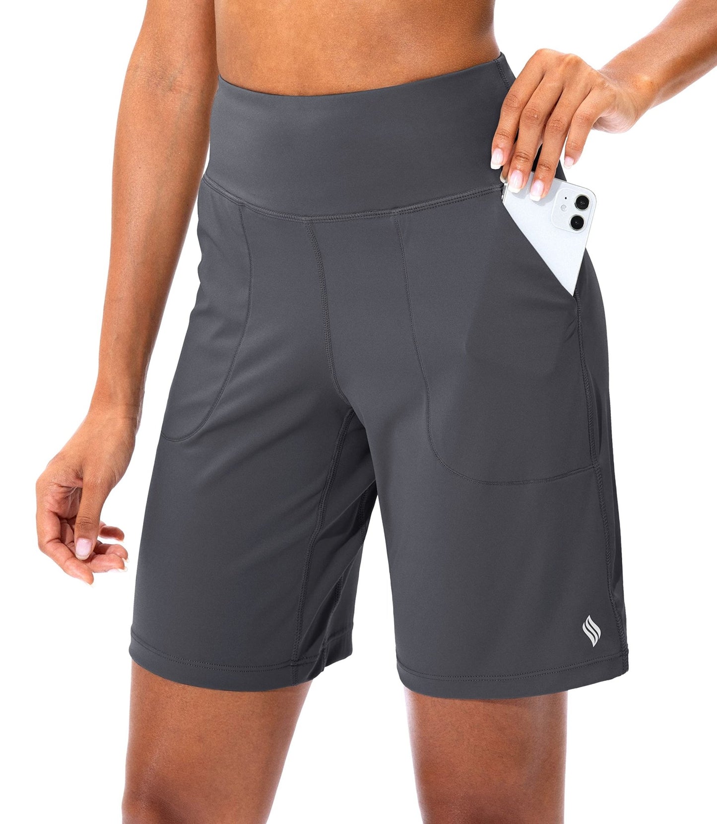 SANTINY Bermuda Shorts for Women with Pockets Athletic Workout Shorts - Tennis Mindset