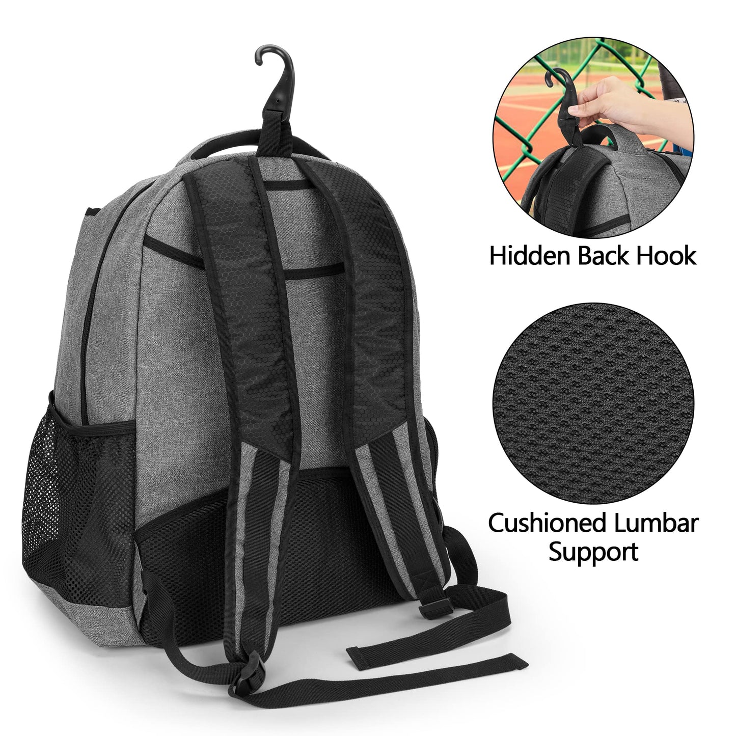 DSLEAF Tennis Bag for Men/Women, Tennis Backpack Holds 2 Rackets and Shoes - Tennis Mindset