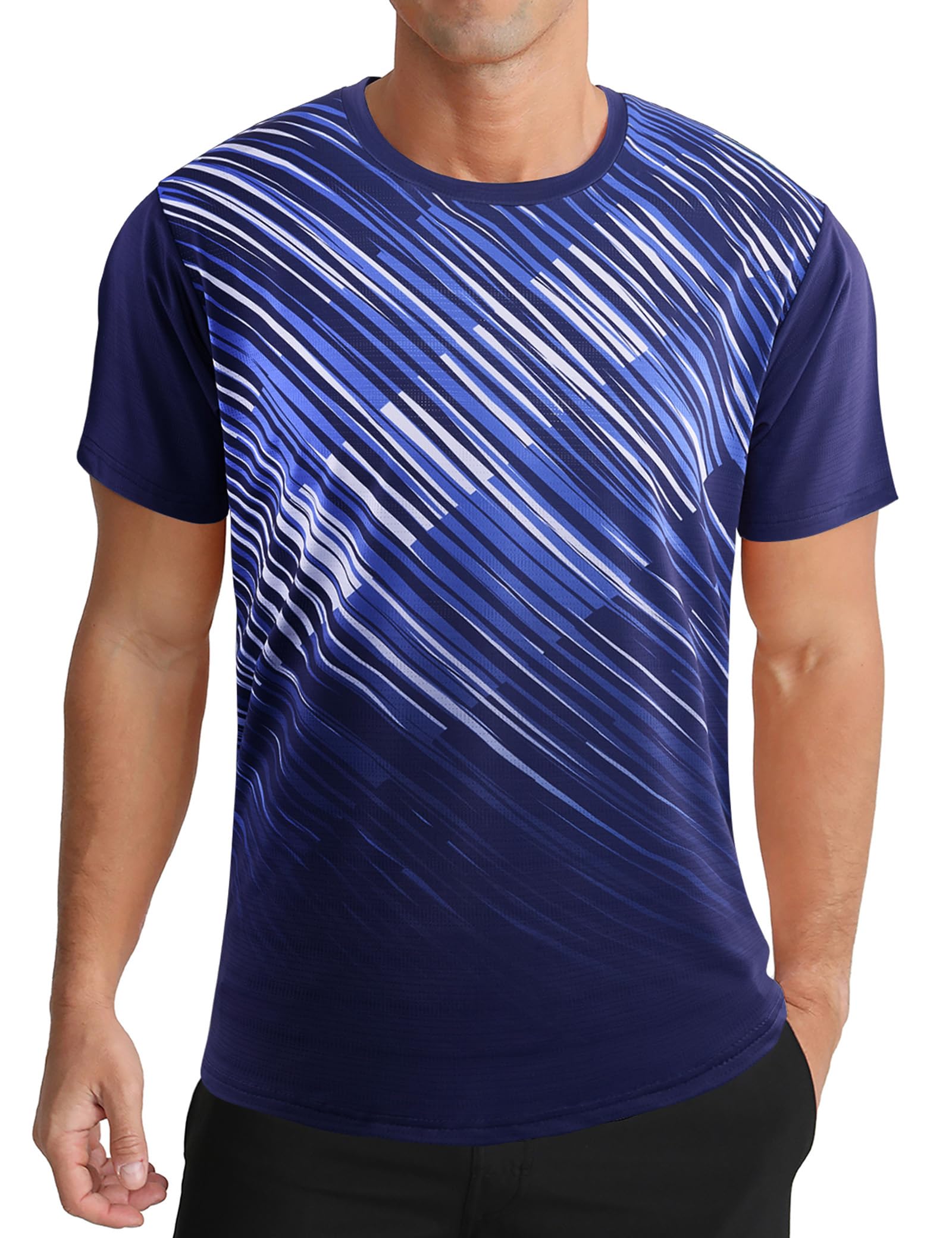 Men's Athletic T-Shirt Performance Gym Shirt Quick Dry Running Workout Tops - Tennis Mindset