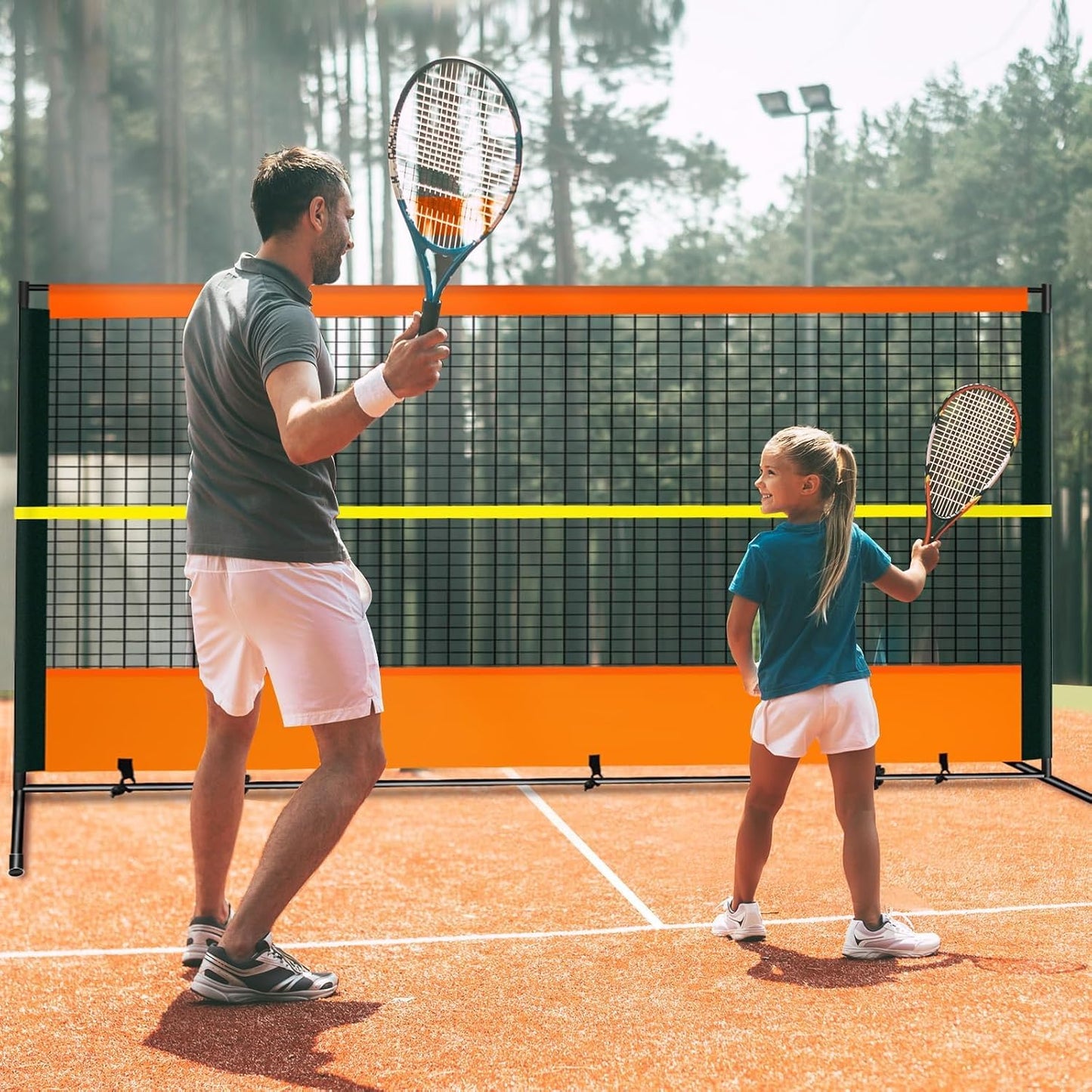 ORIENGEAR Tennis Rebound Practice Wall - 12ft x 6ft Rebounder Net for Racquet Sports, Ball & Pickleball, Training Backboard for Court Backyard and Indoor & Outdoor Use - Tennis Mindset