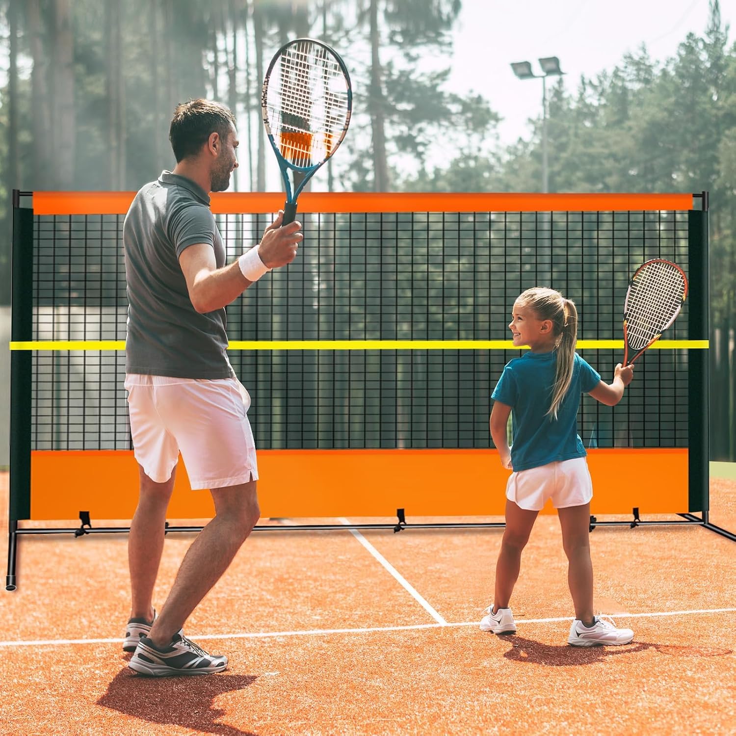 ORIENGEAR Tennis Rebound Practice Wall - 12ft x 6ft Rebounder Net for Racquet Sports, Ball & Pickleball, Training Backboard for Court Backyard and Indoor & Outdoor Use - Tennis Mindset