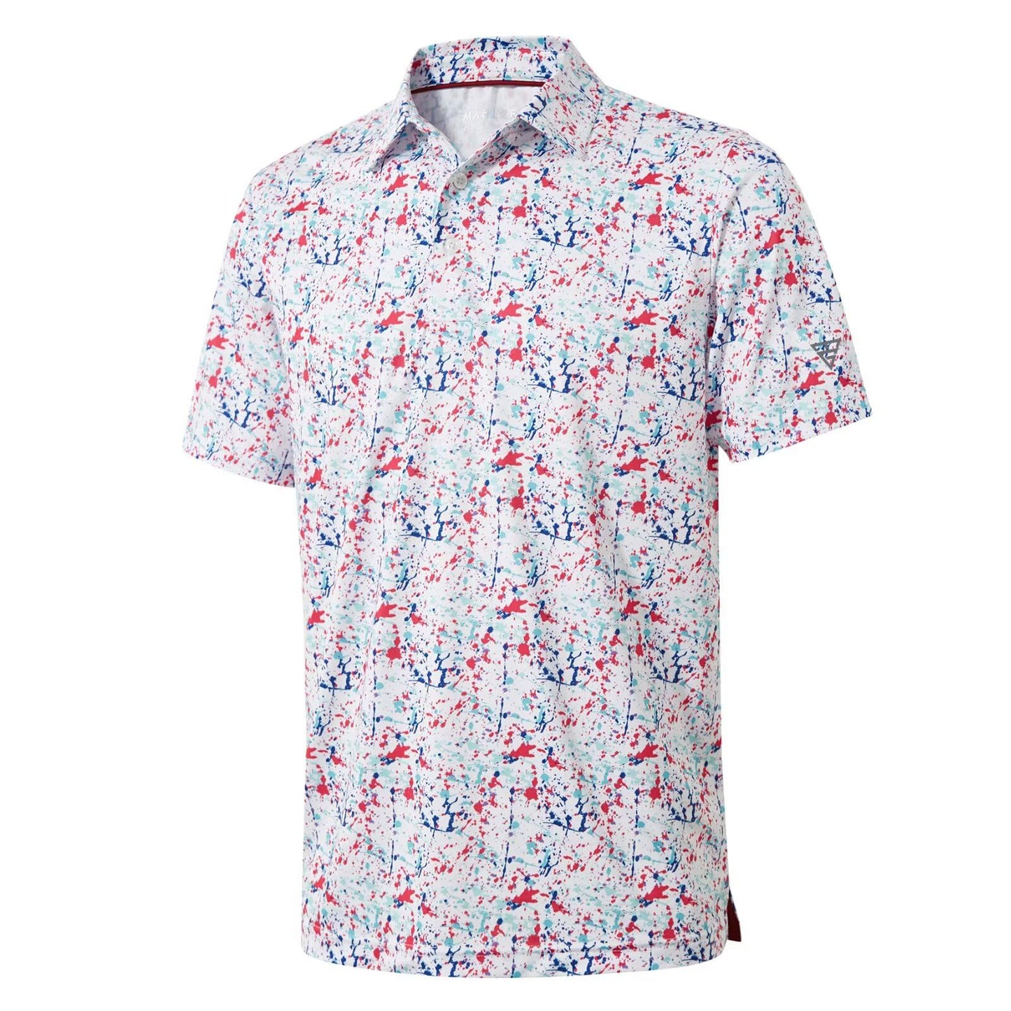 Golf Shirts for Men Dry Fit Short Sleeve Print Performance Moisture Wicking Polo Shirt - Tennis Mindset
