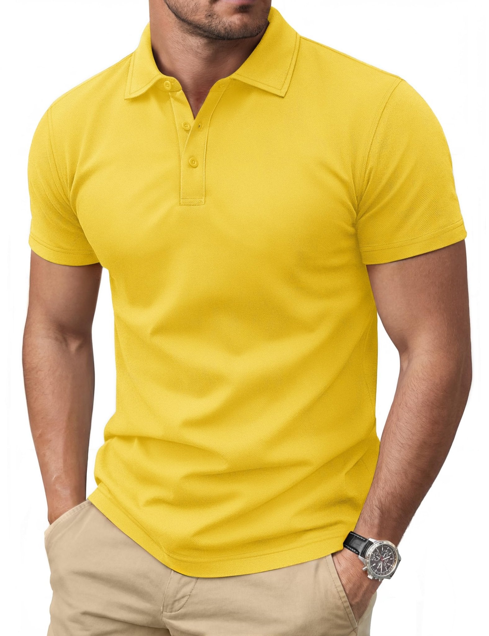 Cotrasen Men's Polo Shirts Short Sleeve Cotton Pique Classic Golf Shirts - Tennis Mindset