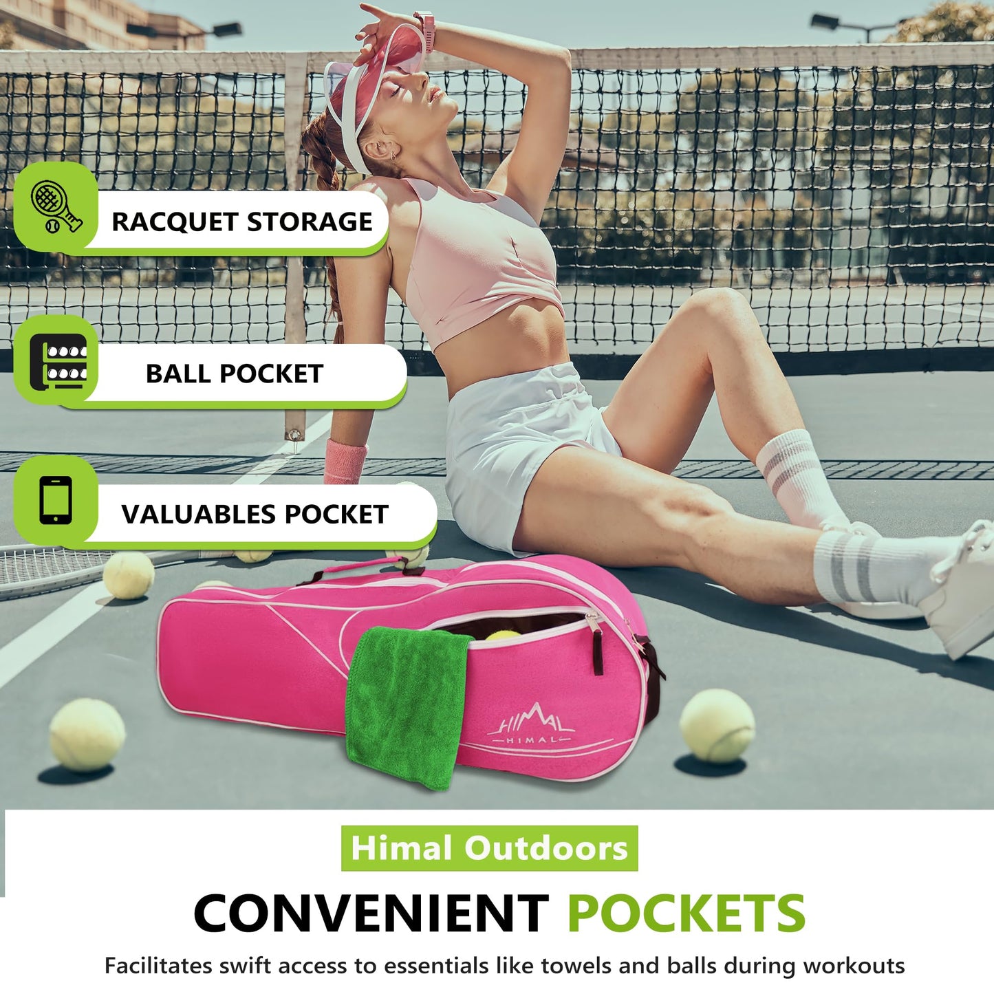 Himal Outdoors 3 Racquet Tennis Bag Tennis Racket Bag for Men Women - Tennis Mindset