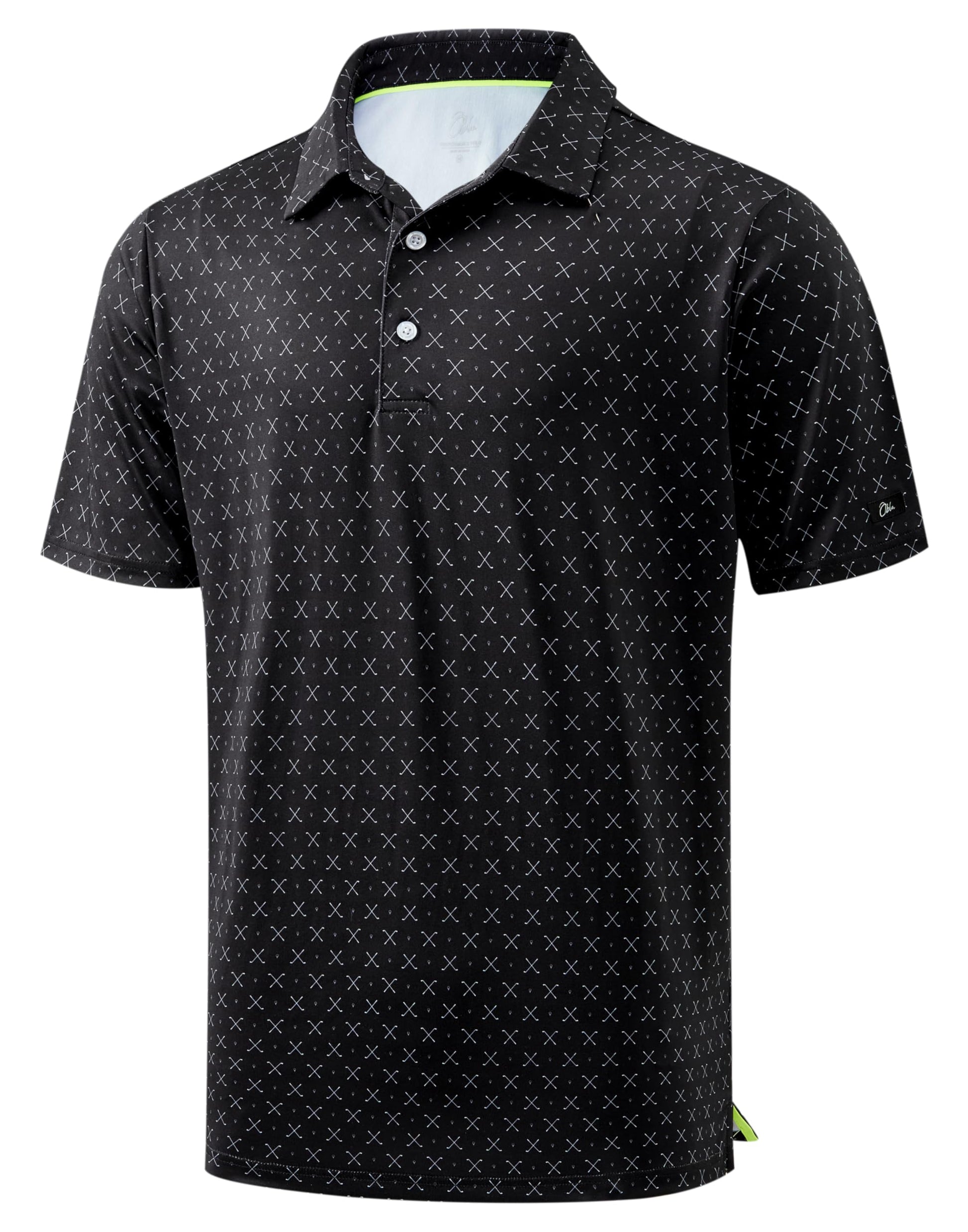 Obla Men's Golf Polo Shirts Print Short Sleeve Dry Fit Collared Shirt - Tennis Mindset