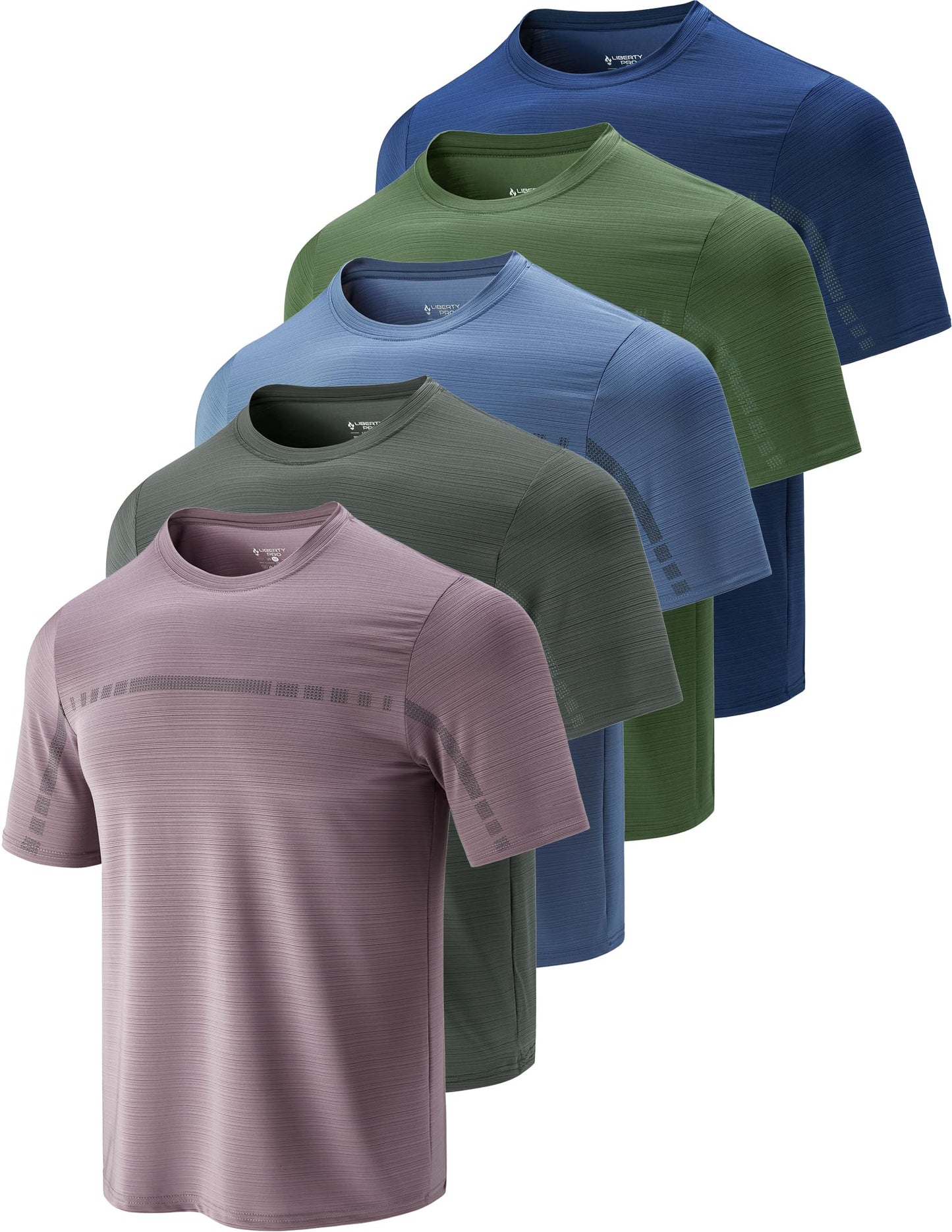 Liberty Imports 5 Pack Men's Active Quick Dry Crew Neck T Shirts - Tennis Mindset