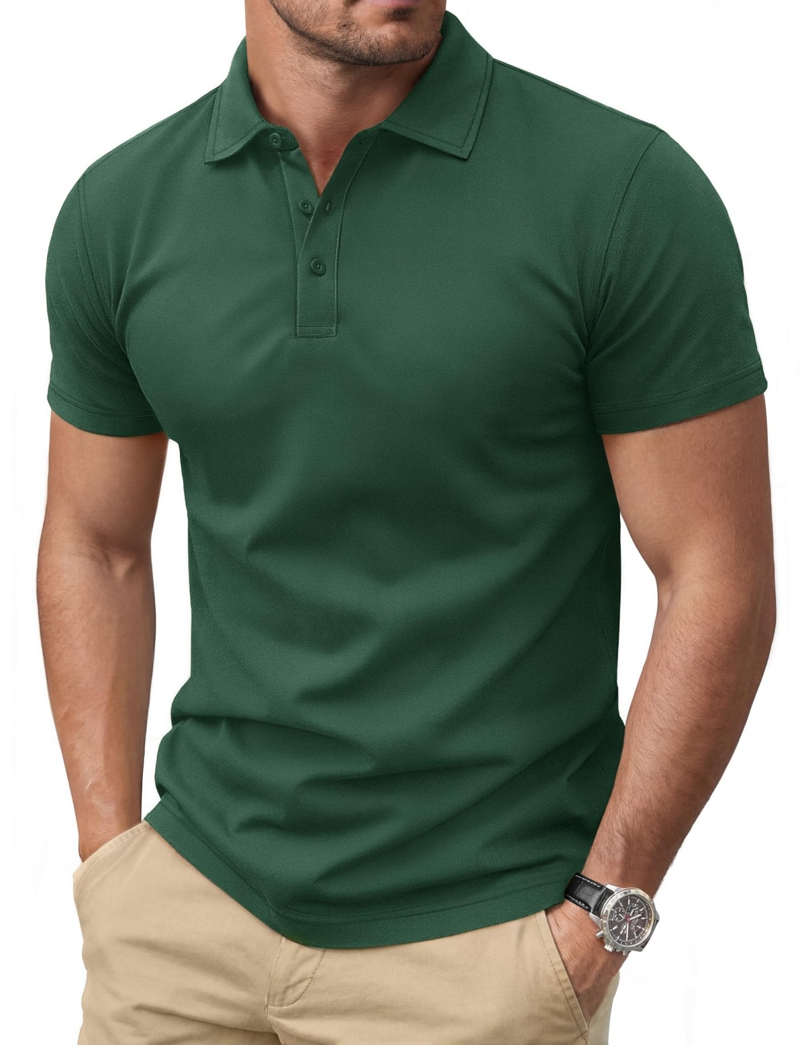 Cotrasen Men's Polo Shirts Short Sleeve Cotton Pique Classic Golf Shirts - Tennis Mindset