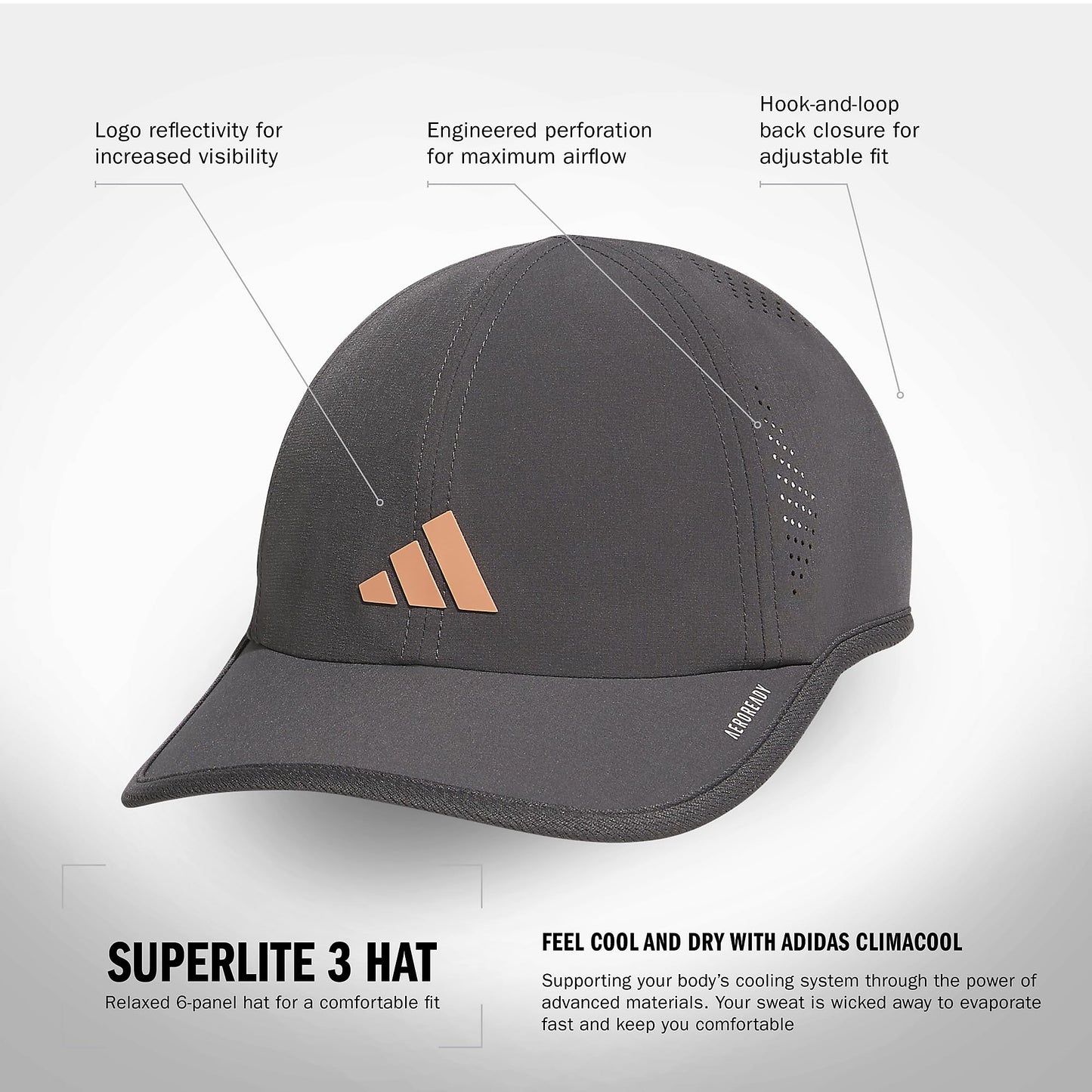 adidas Womens Superlite 3 Hat Casual - Black - Tennis Mindset