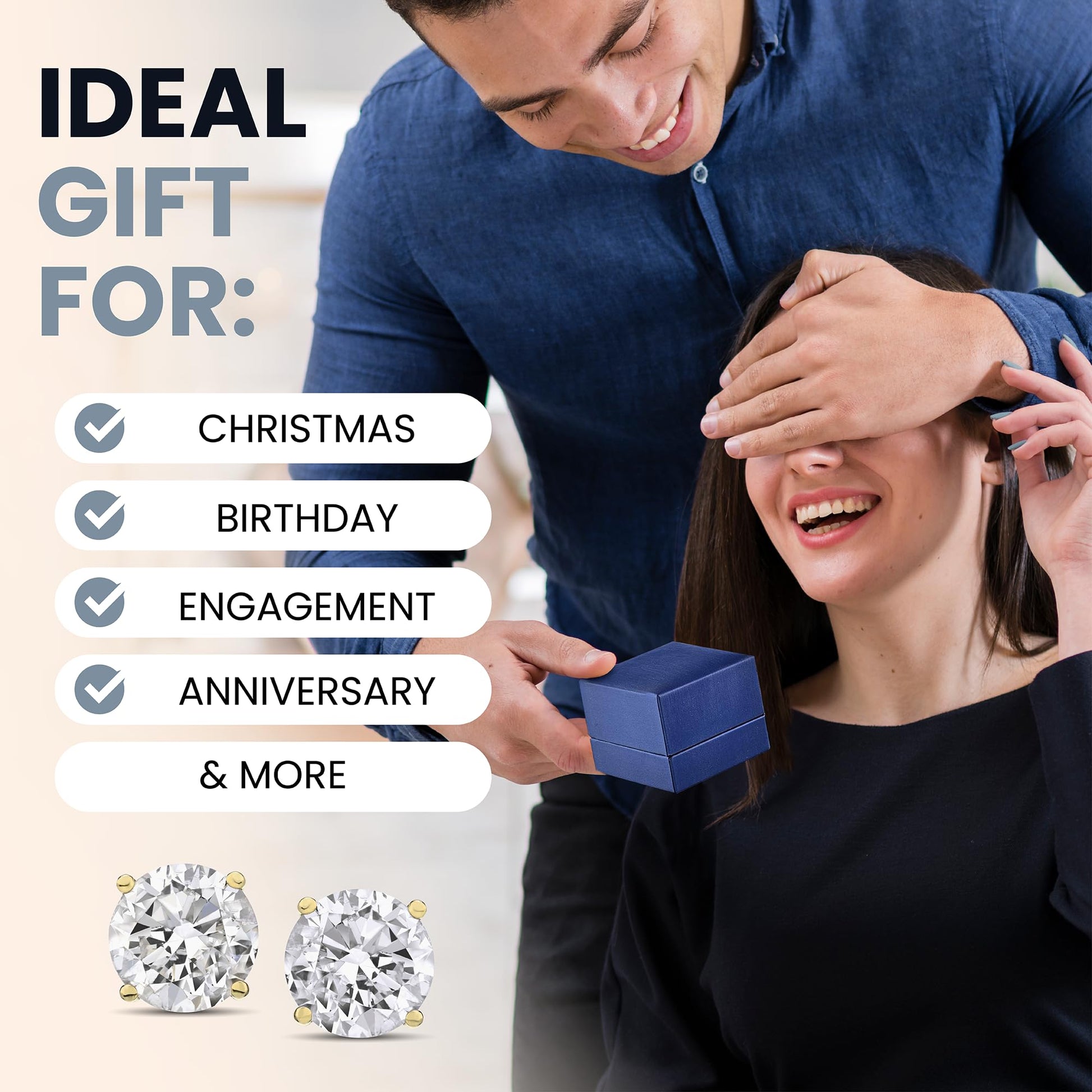 The Diamond Channel Certified LAB GROWN 0.25-4.00ct Diamond Necklace for Women, 14 Karat Solid Gold 4-Prong Necklace, Gold Diamond Necklace For Women(16 + 2 Inch Extender) - Tennis Mindset