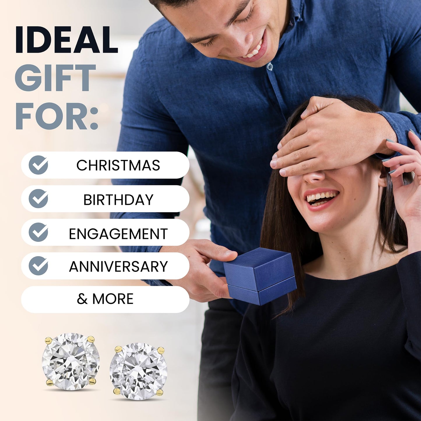 The Diamond Channel Certified LAB GROWN 0.25-4.00ct Diamond Necklace for Women, 14 Karat Solid Gold 4-Prong Necklace, Gold Diamond Necklace For Women(16 + 2 Inch Extender) - Tennis Mindset
