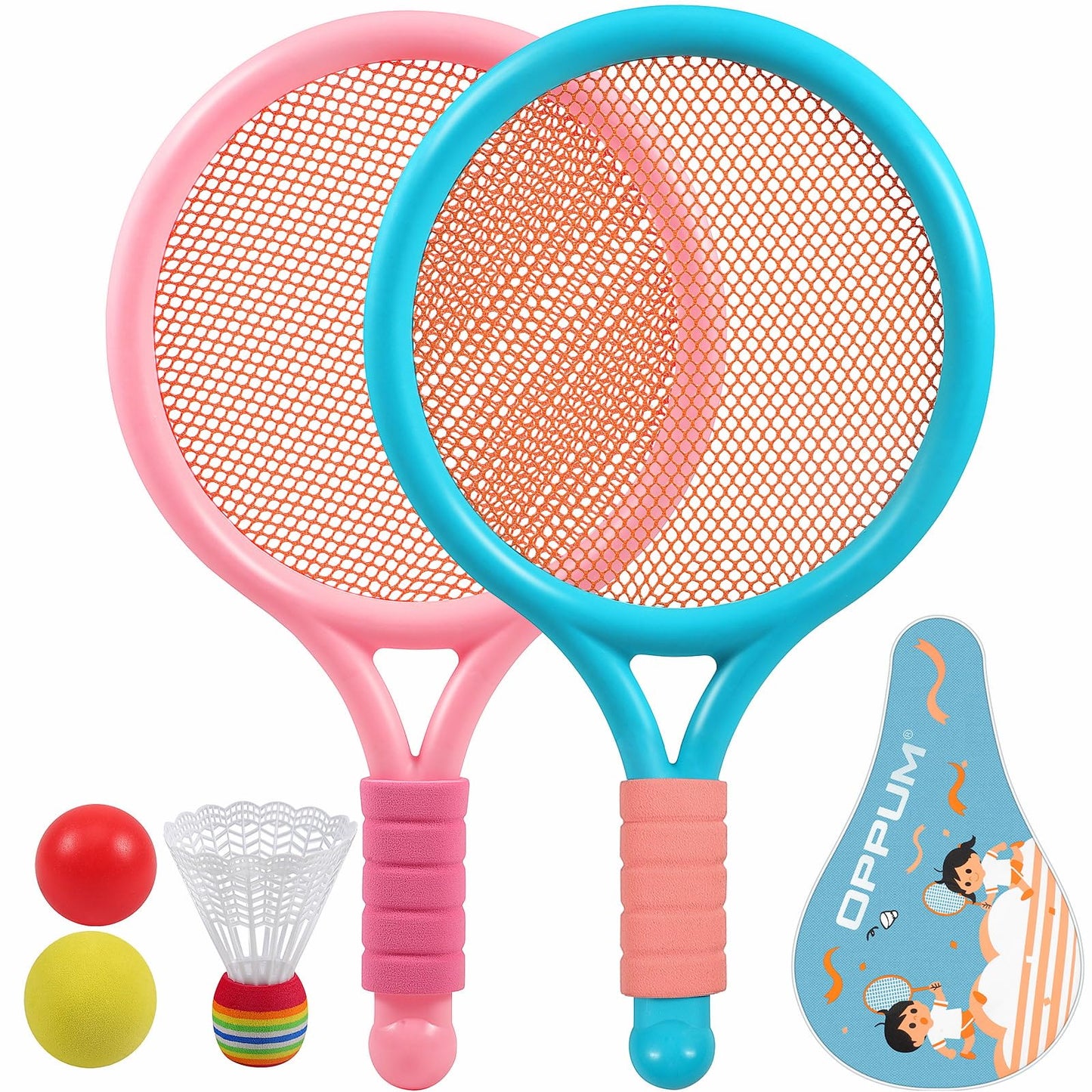 2-Pack Kids Tennis Racket Set, Junior Racquets with Bag and Balls - Tennis Mindset