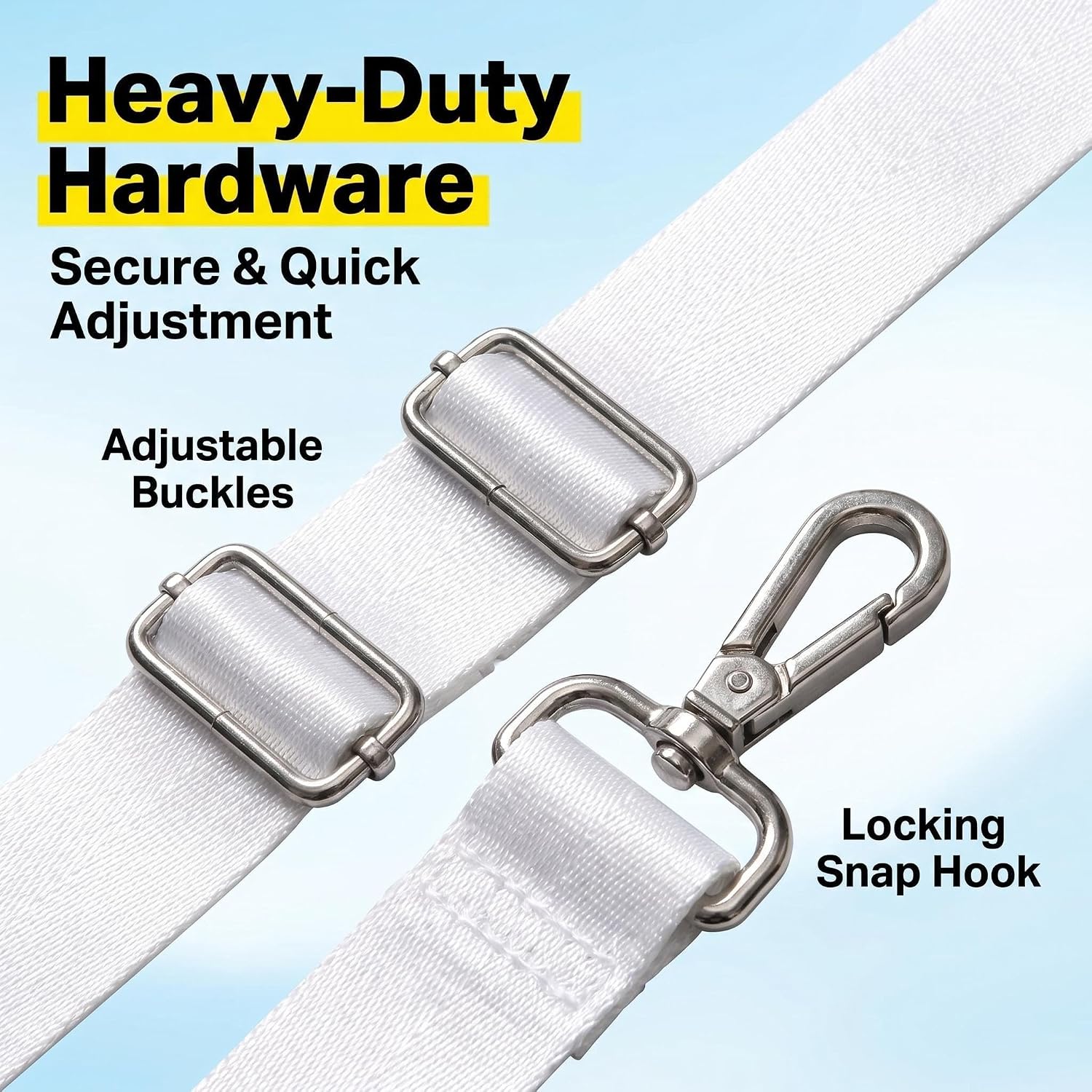 Tennis Net Center Strap Court Equipment Easy to Install Adjustable Net Webbing White for Tennis Nets - Tennis Mindset