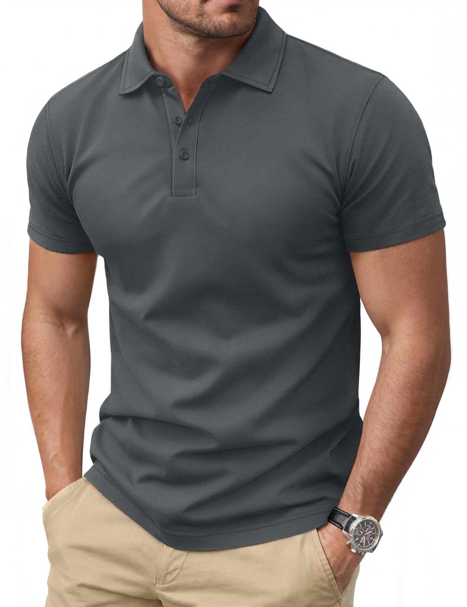 Cotrasen Men's Polo Shirts Short Sleeve Cotton Pique Classic Golf Shirts - Tennis Mindset