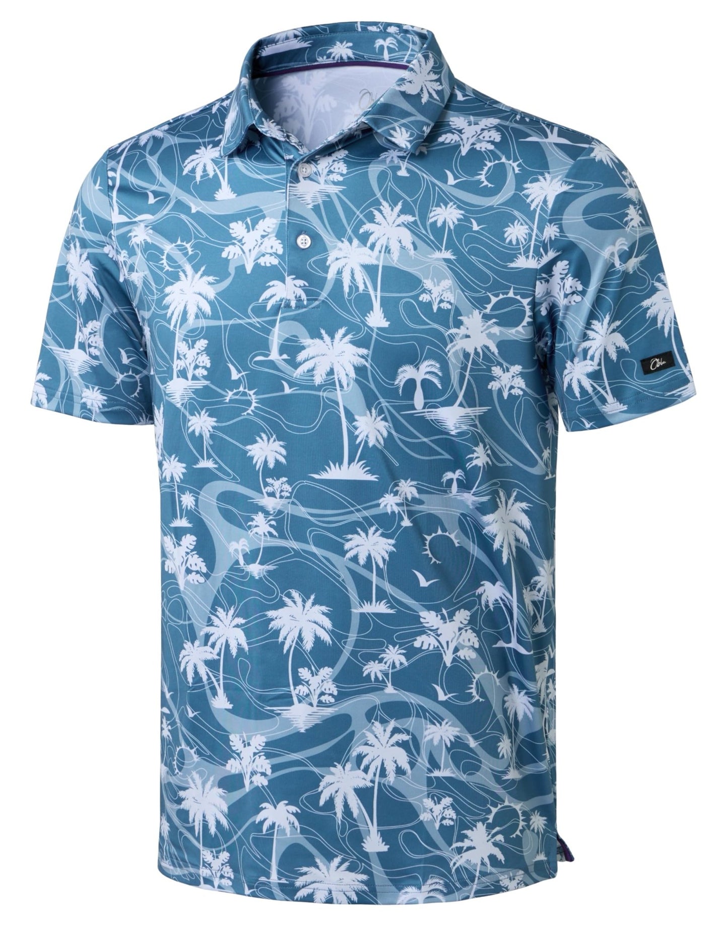 Obla Men's Golf Polo Shirts Print Short Sleeve Dry Fit Collared Shirt - Tennis Mindset
