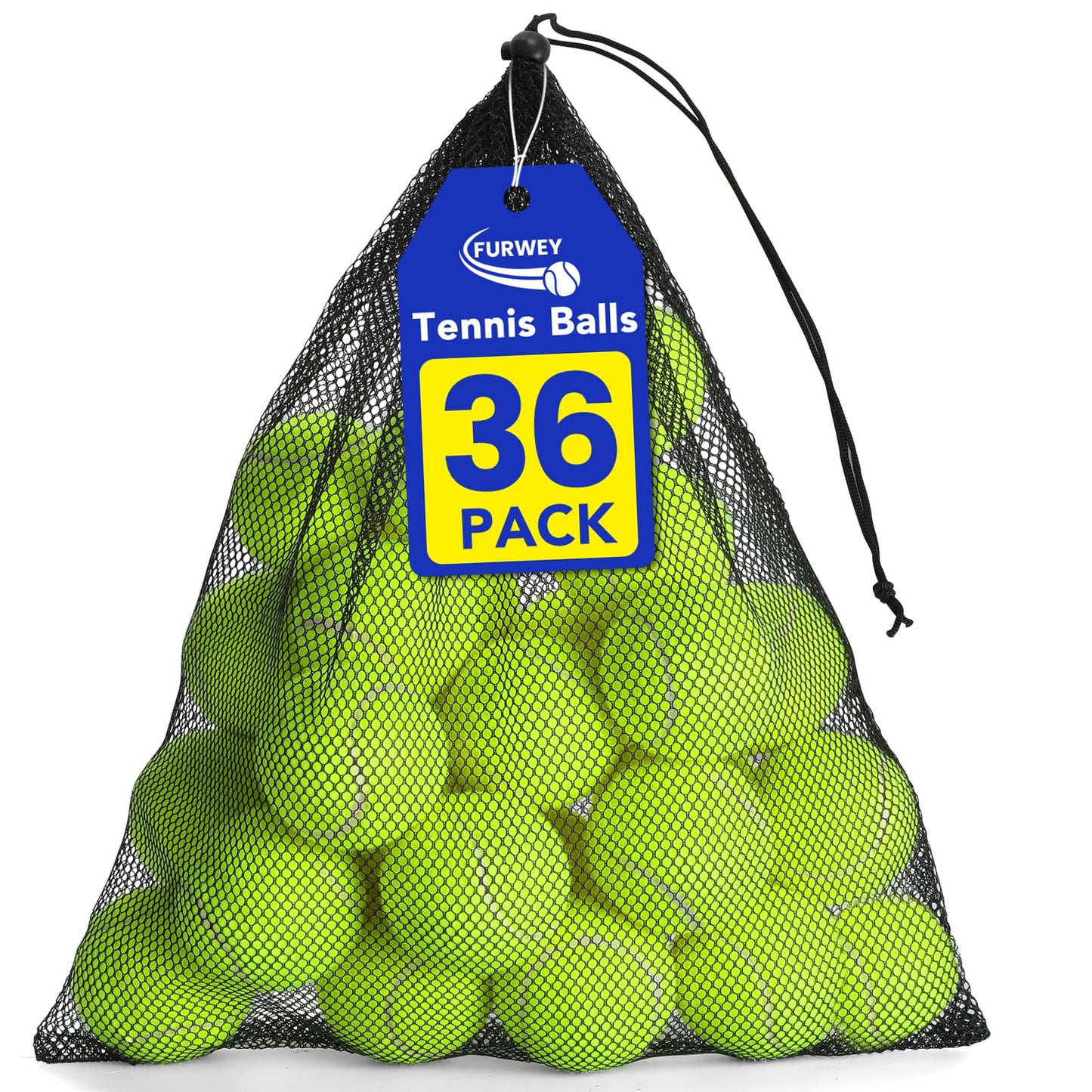 FURWEY Tennis Ball,6/12/24/36/40/80P Training Balls,Dog Balls with Mesh Bag