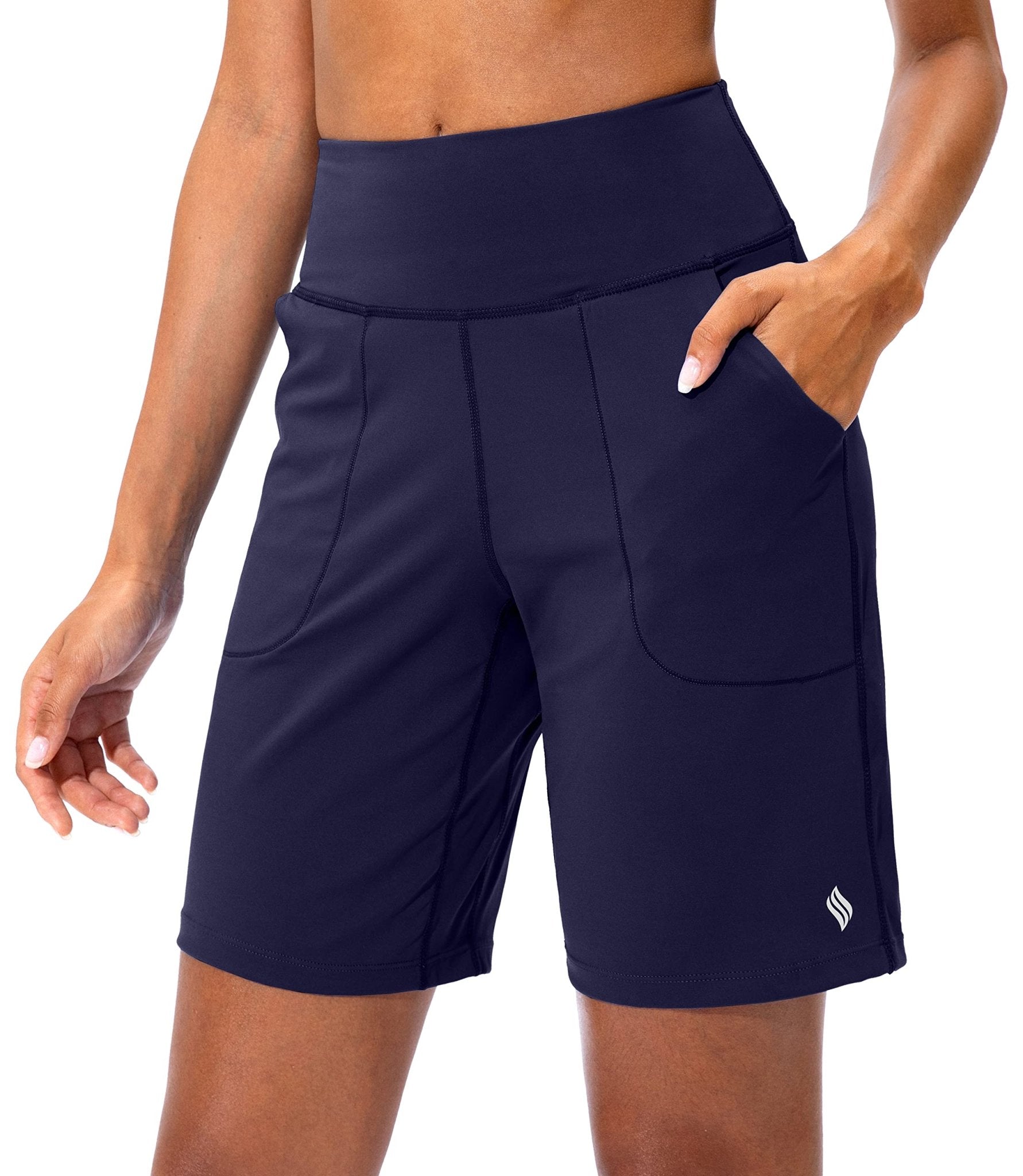 SANTINY Bermuda Shorts for Women with Pockets Athletic Workout Shorts - Tennis Mindset