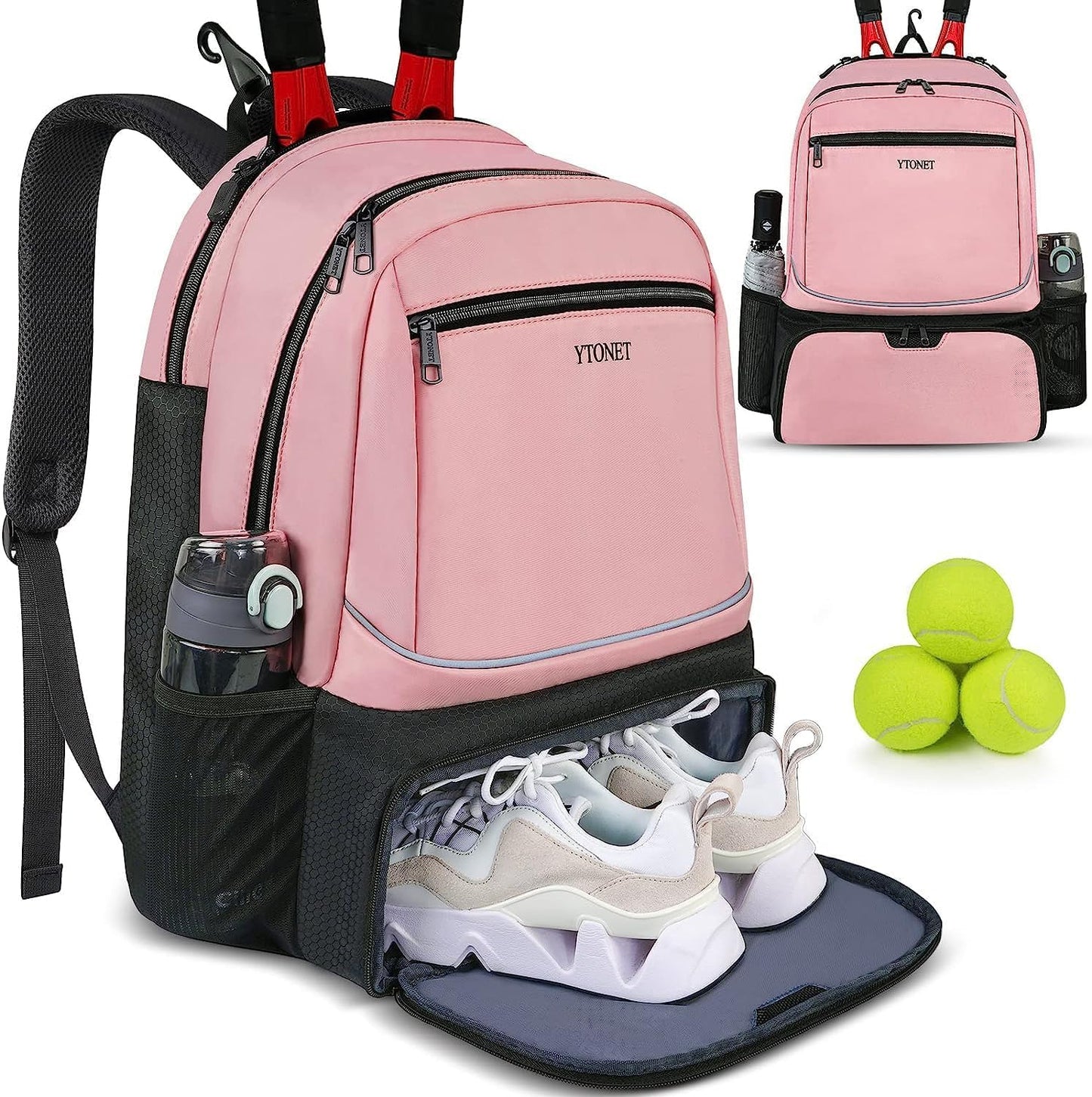 Ytonet Tennis Bag Tennis Backpack for Women Men 2 Rackets - Tennis Mindset