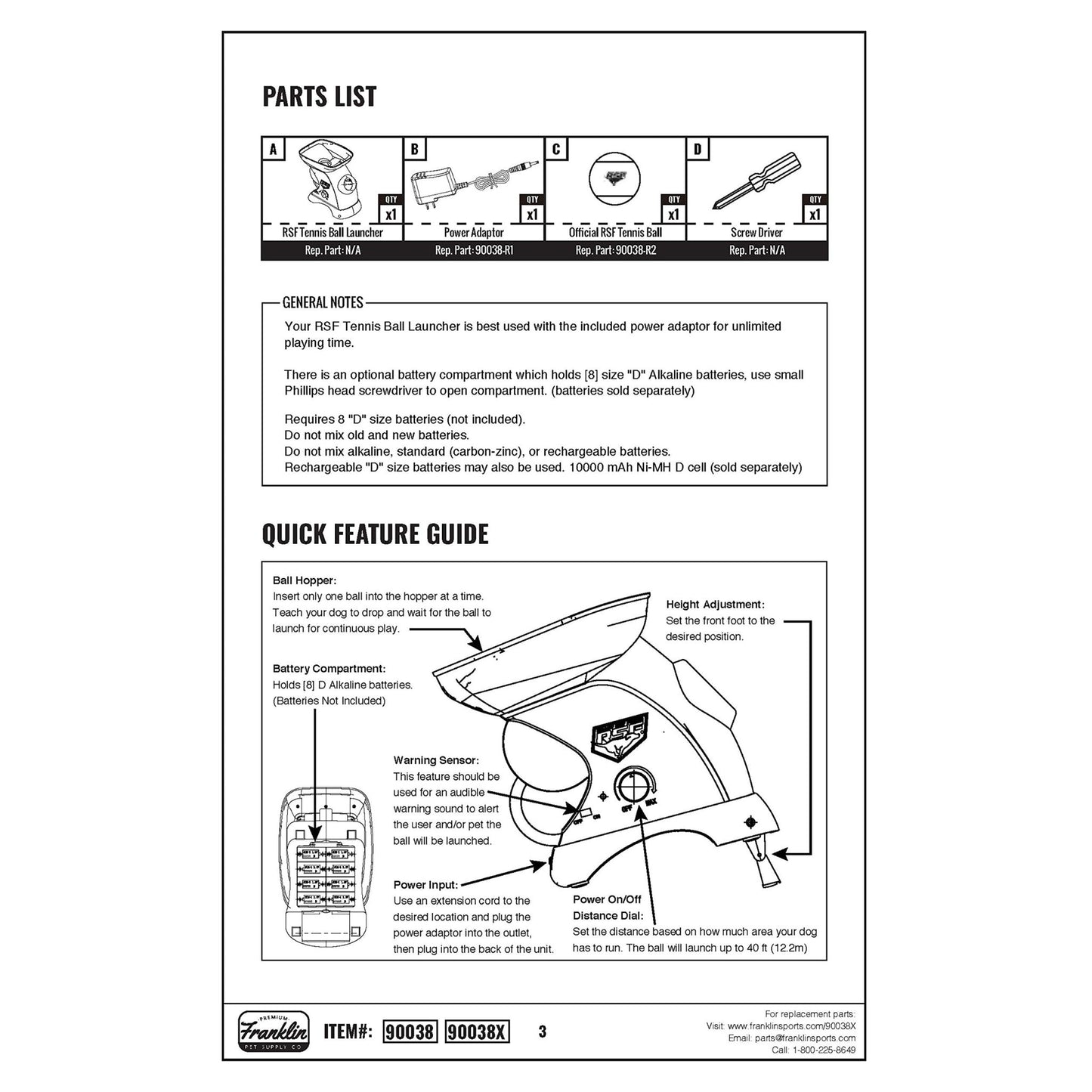 Franklin Sports Ready Set Fetch Automatic Tennis Ball Launcher - Black - Tennis Mindset