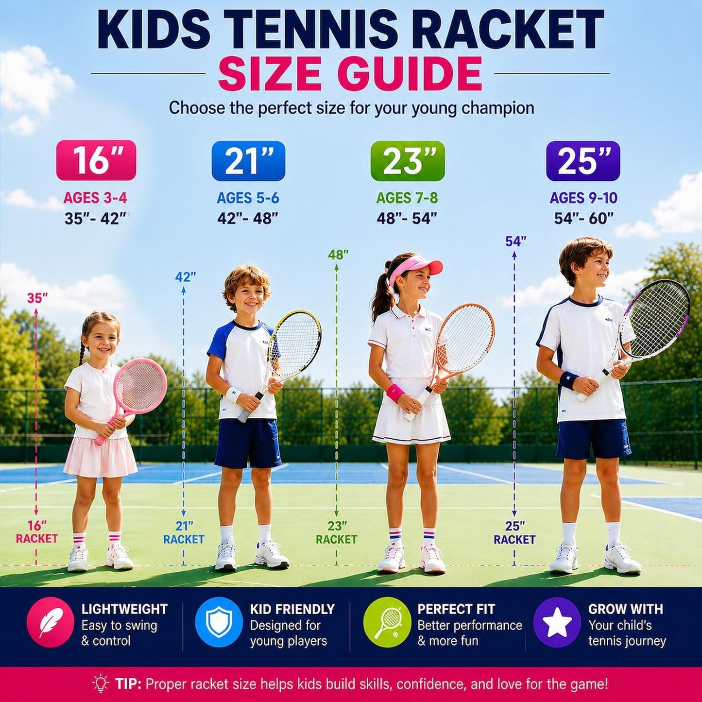 2-Pack Kids Tennis Racket Set, Junior Racquets with Bag and Balls - Tennis Mindset