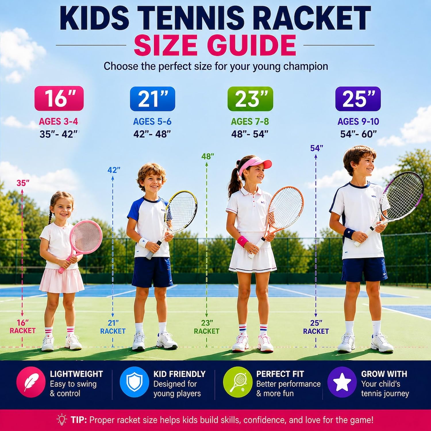 2-Pack Kids Tennis Racket Set, Junior Racquets with Bag and Balls - Tennis Mindset