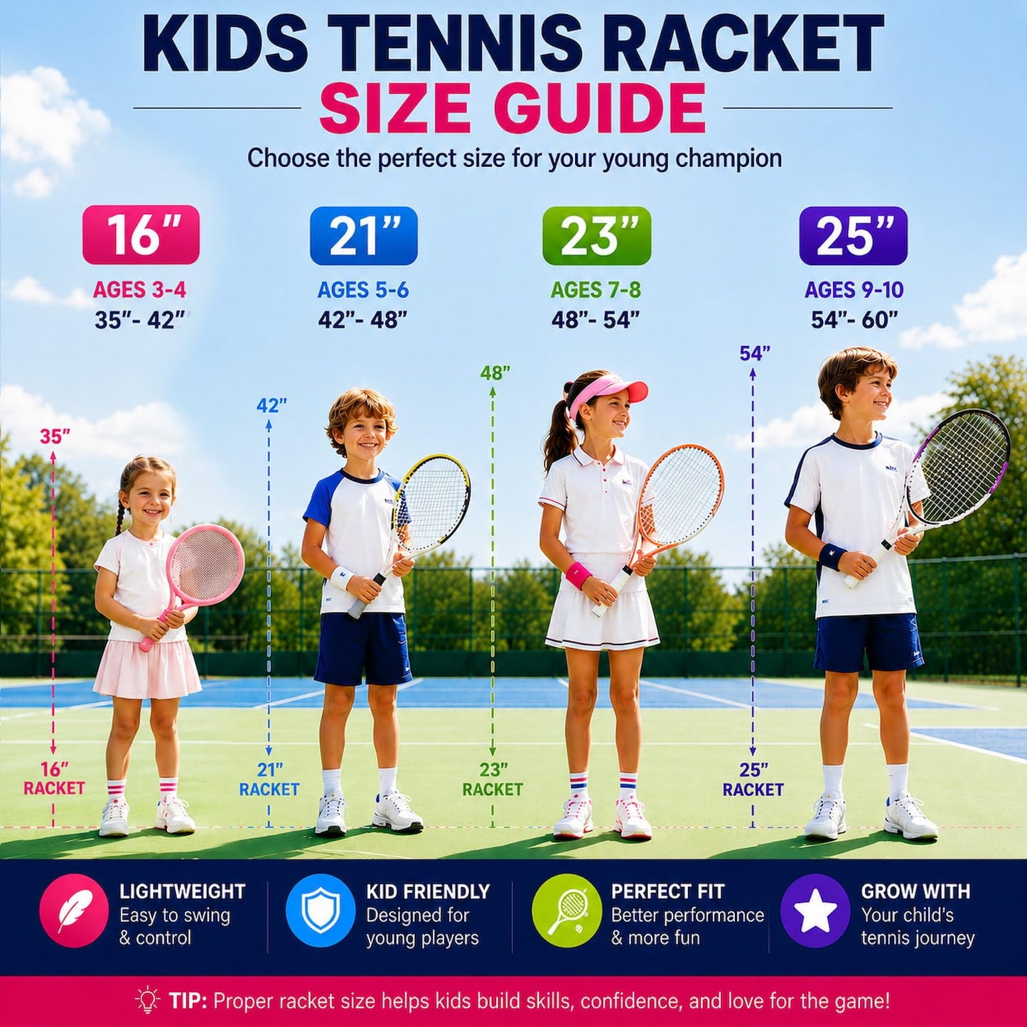 2-Pack Kids Tennis Racket Set, Junior Racquets with Bag and Balls - Tennis Mindset