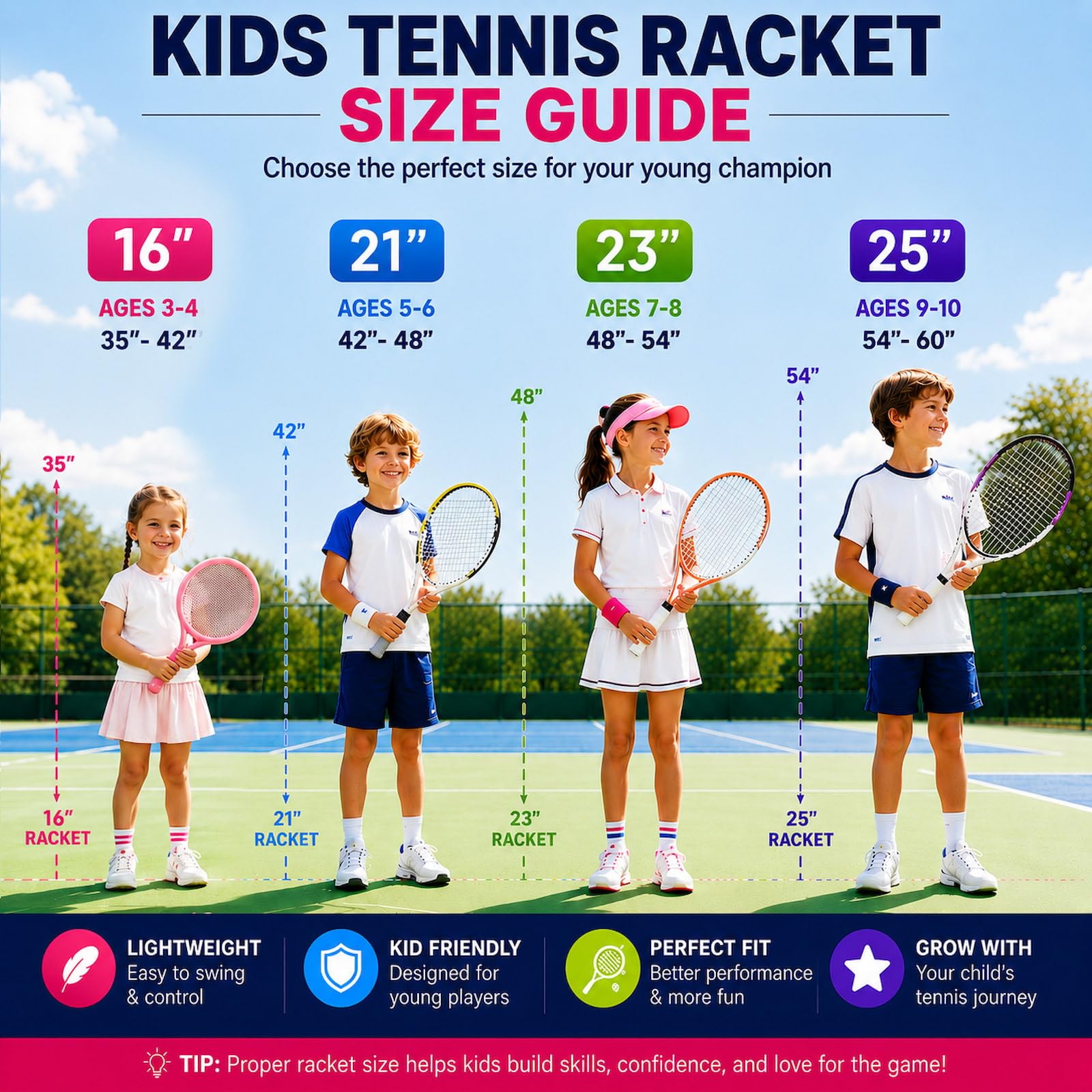 2-Pack Kids Tennis Racket Set, Junior Racquets with Bag and Balls - Tennis Mindset