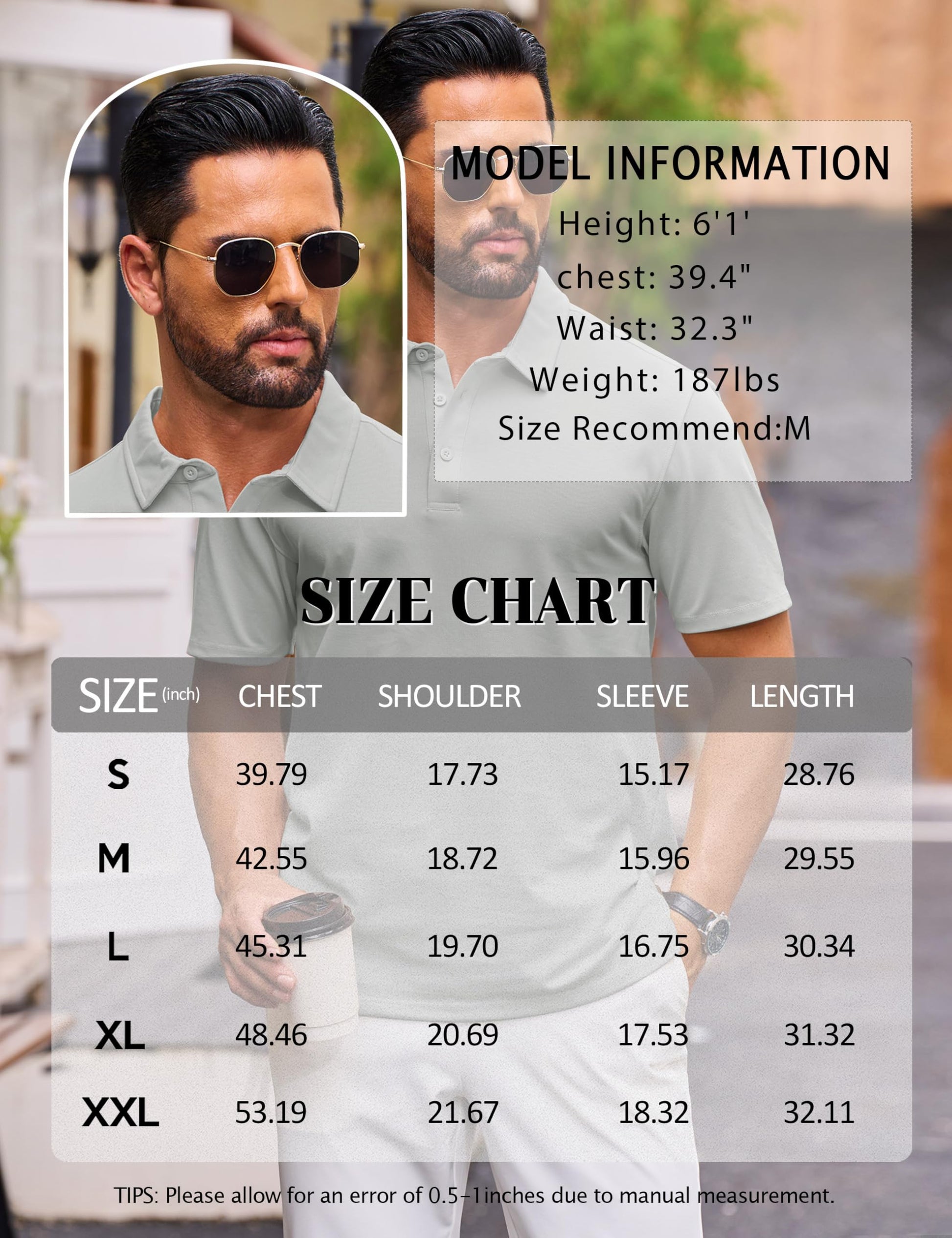 Cotrasen Men's Polo Shirts Short Sleeve Cotton Pique Classic Golf Shirts - Tennis Mindset