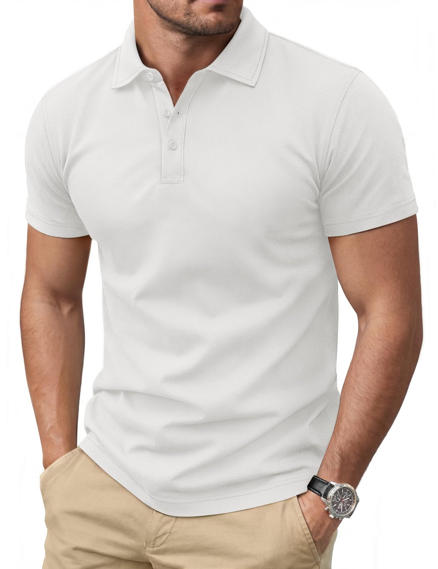 Cotrasen Men's Polo Shirts Short Sleeve Cotton Pique Classic Golf Shirts - Tennis Mindset