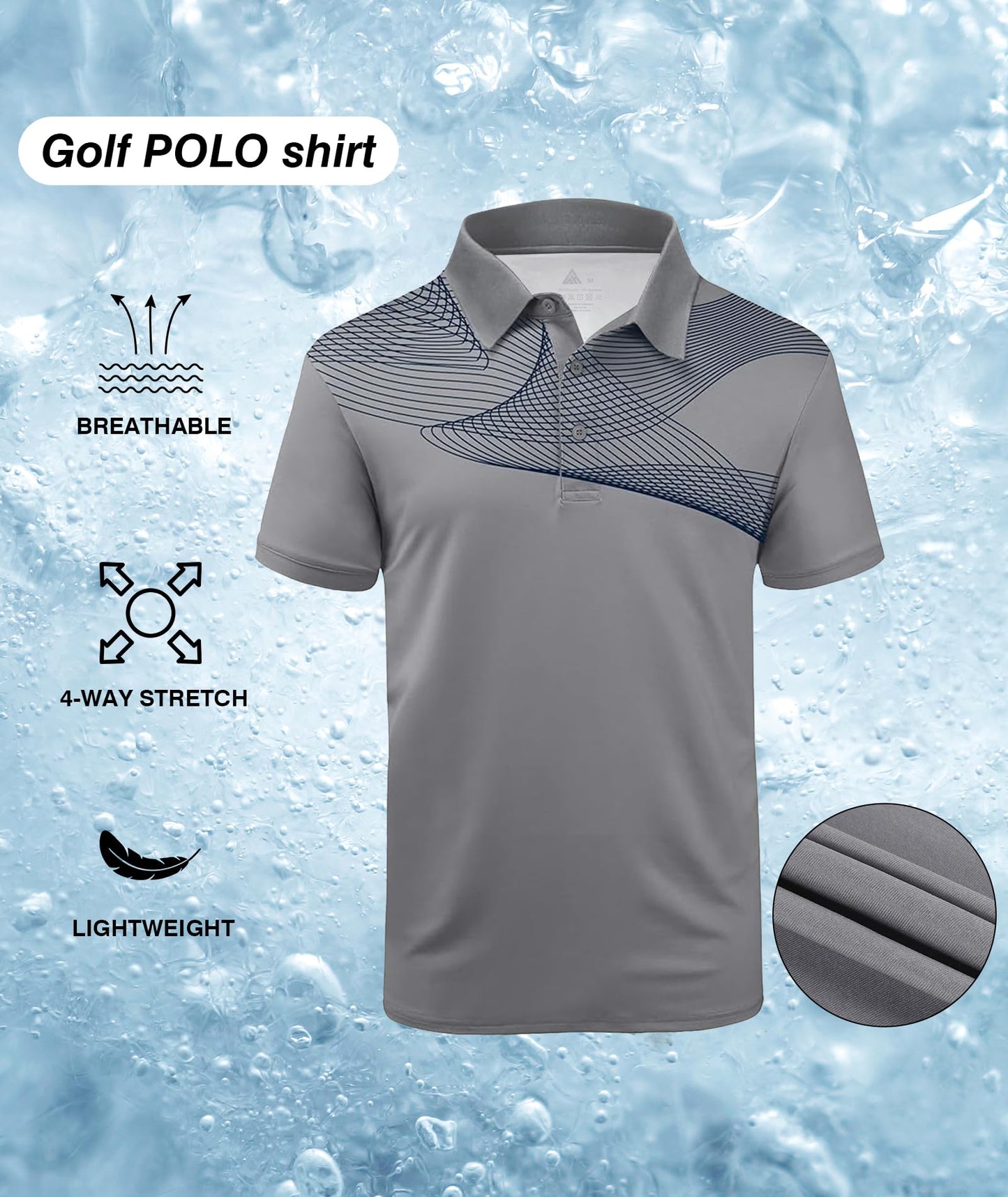ZITY Golf Polo Shirts for Men Short Sleeve UPF 50+ Athletic Tennis T-Shirt - Tennis Mindset