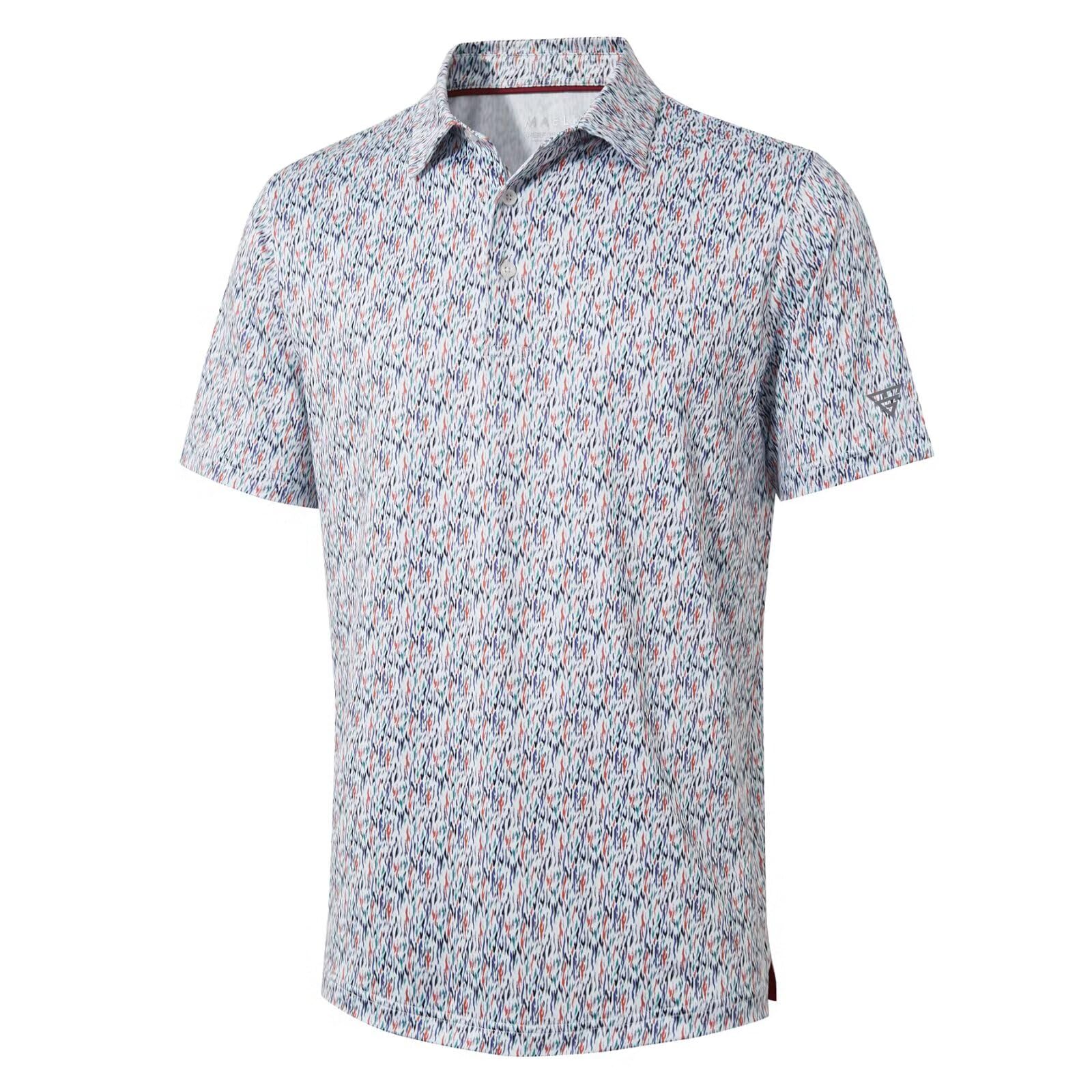 Golf Shirts for Men Dry Fit Short Sleeve Print Performance Moisture Wicking Polo Shirt - Tennis Mindset