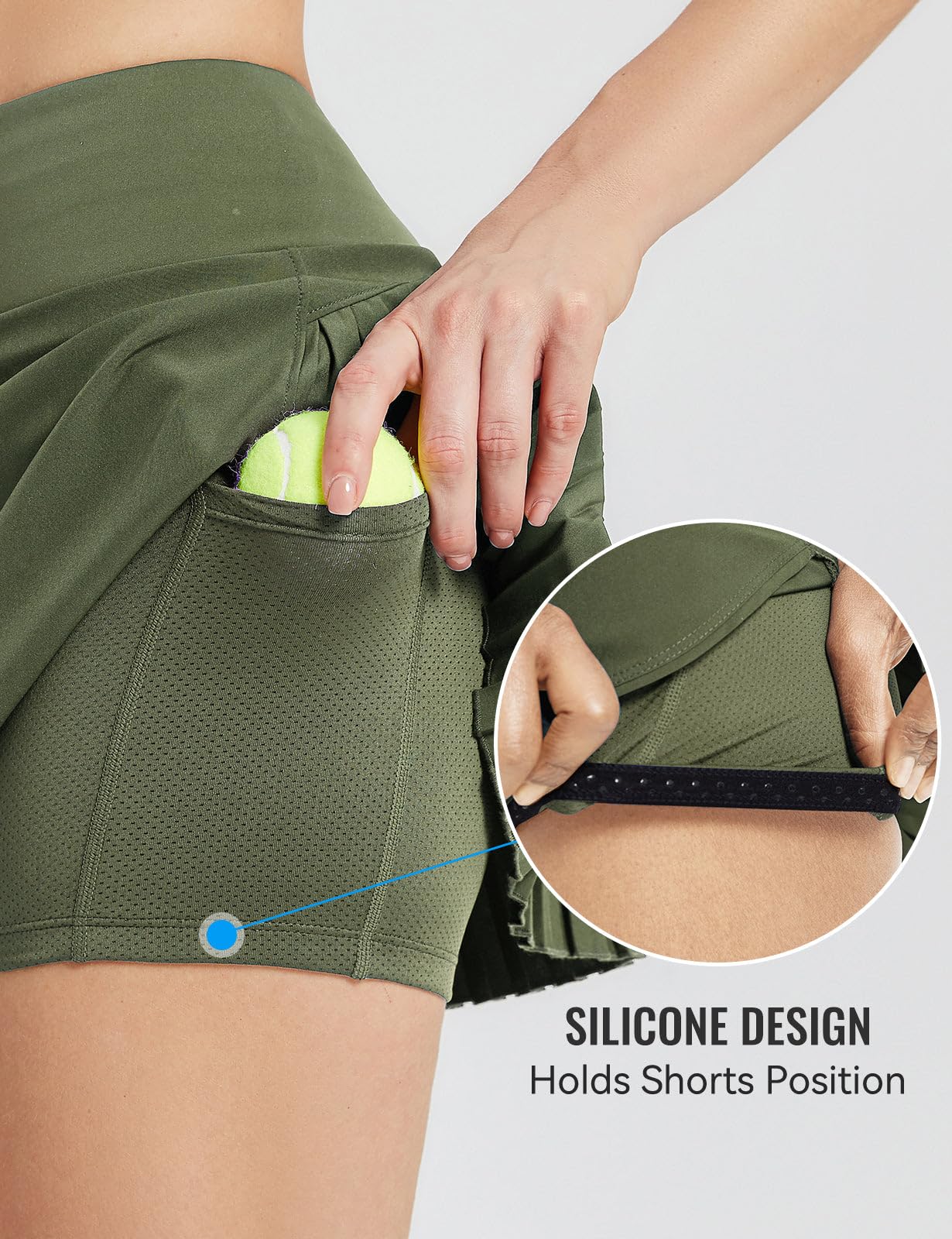 baleaf Tennis Skirt Pleated Golf Skorts with 3 Pockets - Tennis Mindset