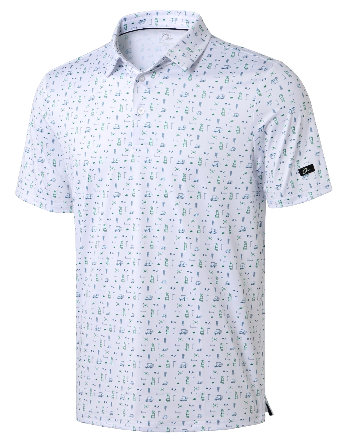 Obla Men's Golf Polo Shirts Print Short Sleeve Dry Fit Collared Shirt - Tennis Mindset