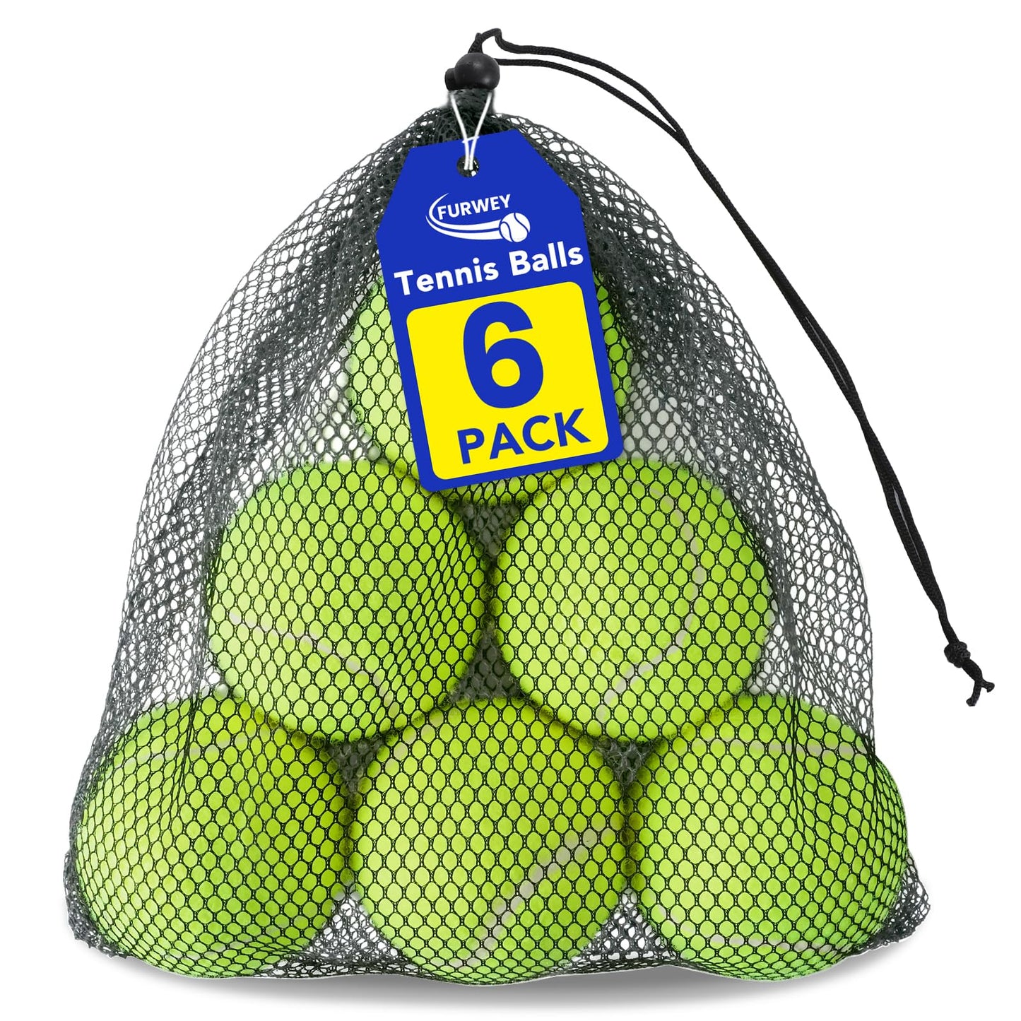 FURWEY Tennis Ball,6/12/24/36/40/80P Training Balls,Dog Balls with Mesh Bag