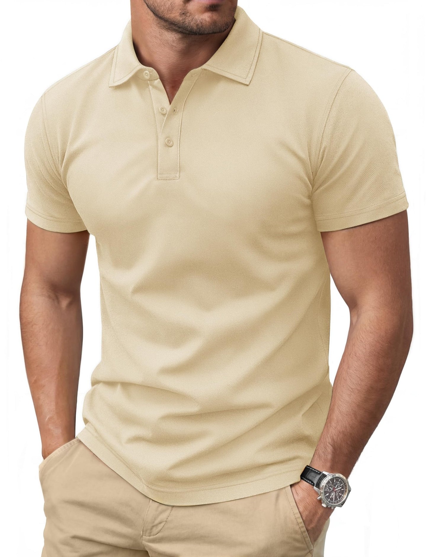 Cotrasen Men's Polo Shirts Short Sleeve Cotton Pique Classic Golf Shirts - Tennis Mindset