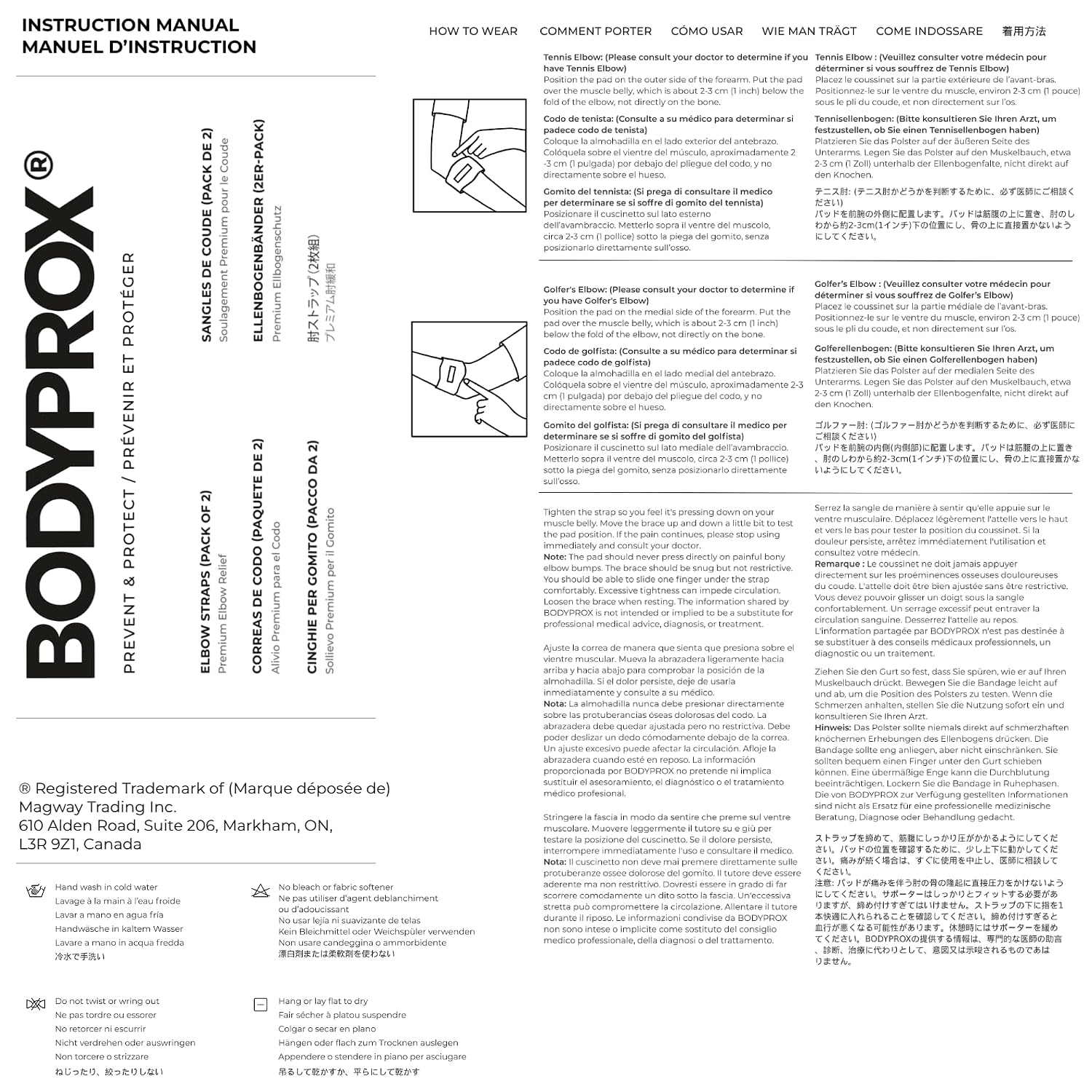 Bodyprox Elbow Brace 2 Pack for Tennis & Golfer's Elbow Pain Relief - Tennis Mindset