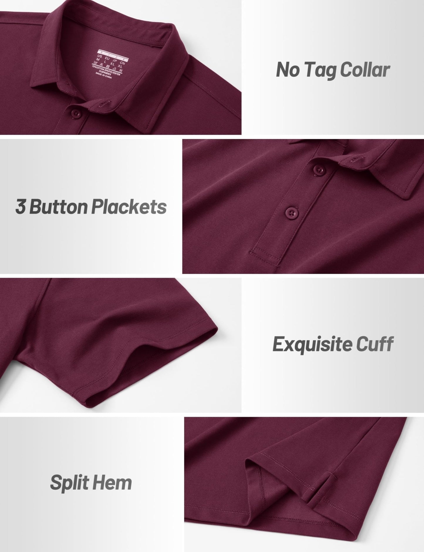 Cotrasen Men's Polo Shirts Short Sleeve Cotton Pique Classic Golf Shirts - Tennis Mindset