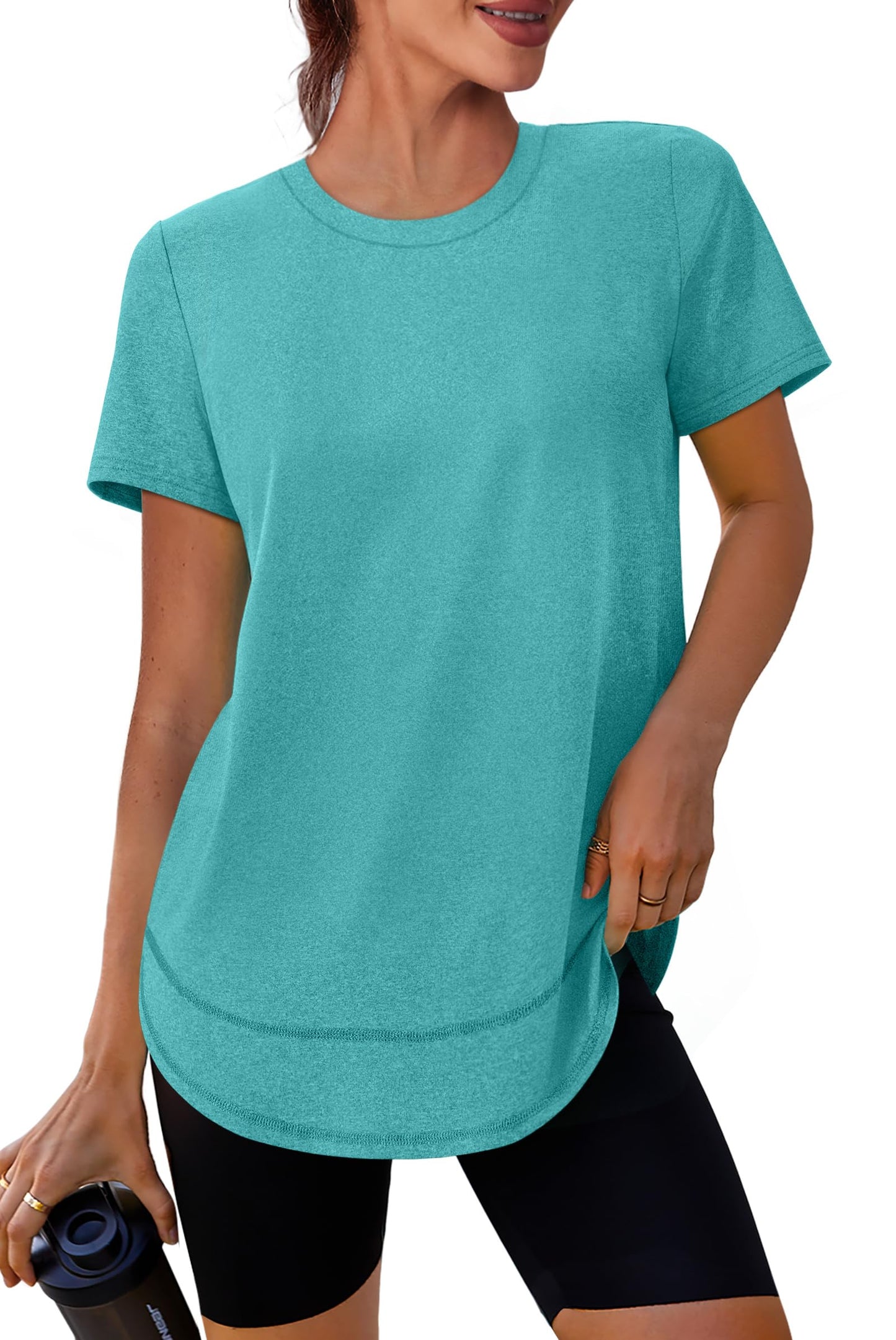 XIEERDUO Womens Workout Tops Short Sleeve Shirts Sun Protection UPF 50+ Quick Dry Outfits for Hiking Running S-3XL
