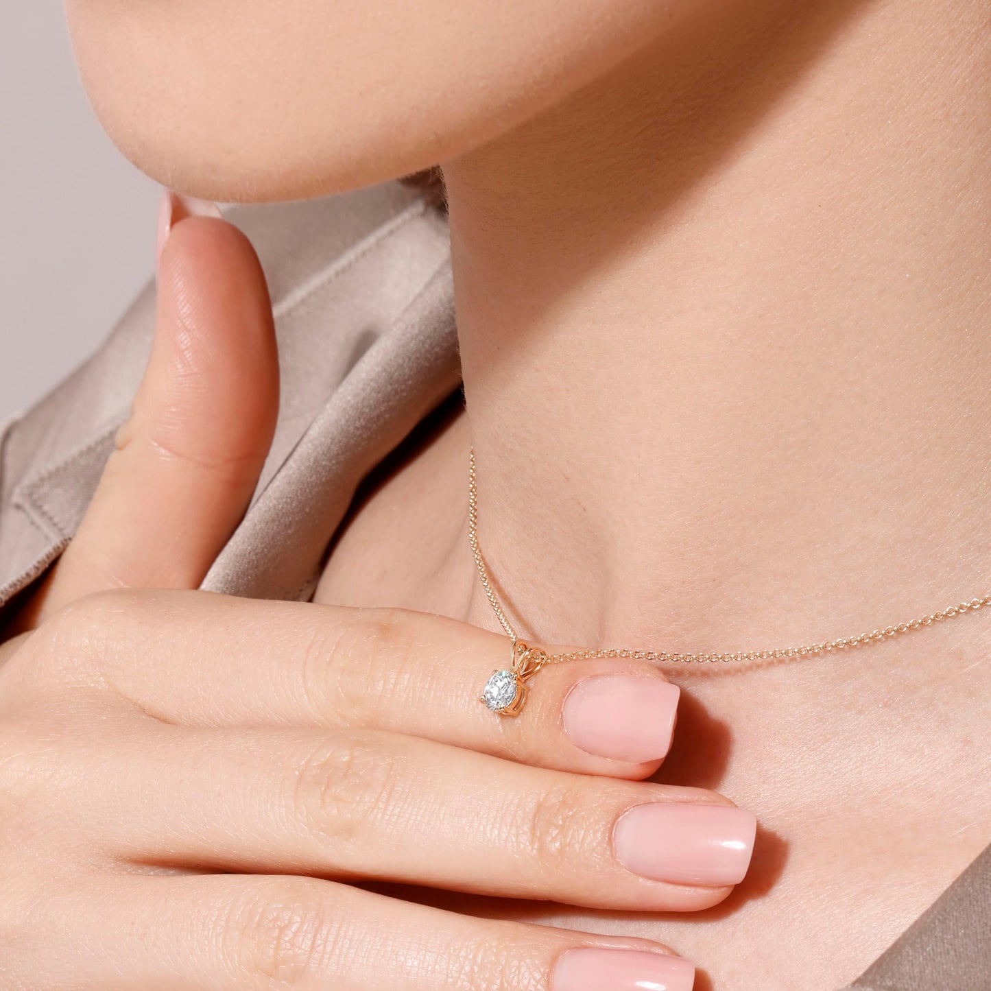 14K Yellow/White Gold Pendant Necklace With 0.50-1.00 TCW Lab Grown Diamond in Pear/Round Shape (E-F Color, VVS-VS), Adjustable Length from 15"-16.5", IGI Certified, Necklaces For Women, Gift For Her - Tennis Mindset
