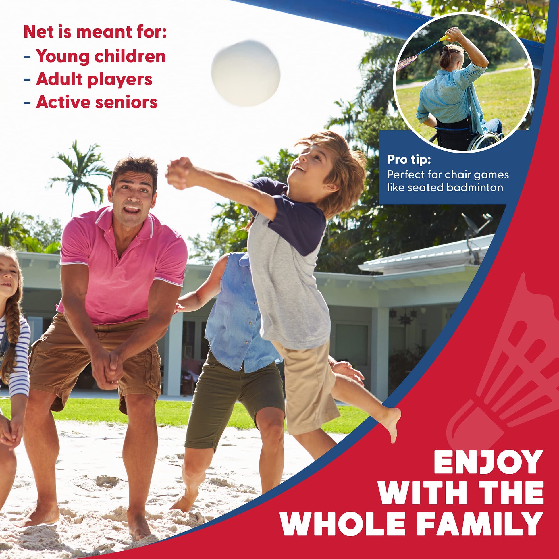 Boulder Portable Badminton Pickleball Net - Foldable/Extendable Poles for Multiple Sports Heights (UP to 5 ft) - Ideal for Tennis, Pickleball, Soccer Tennis - Easy Setup - Tennis Mindset