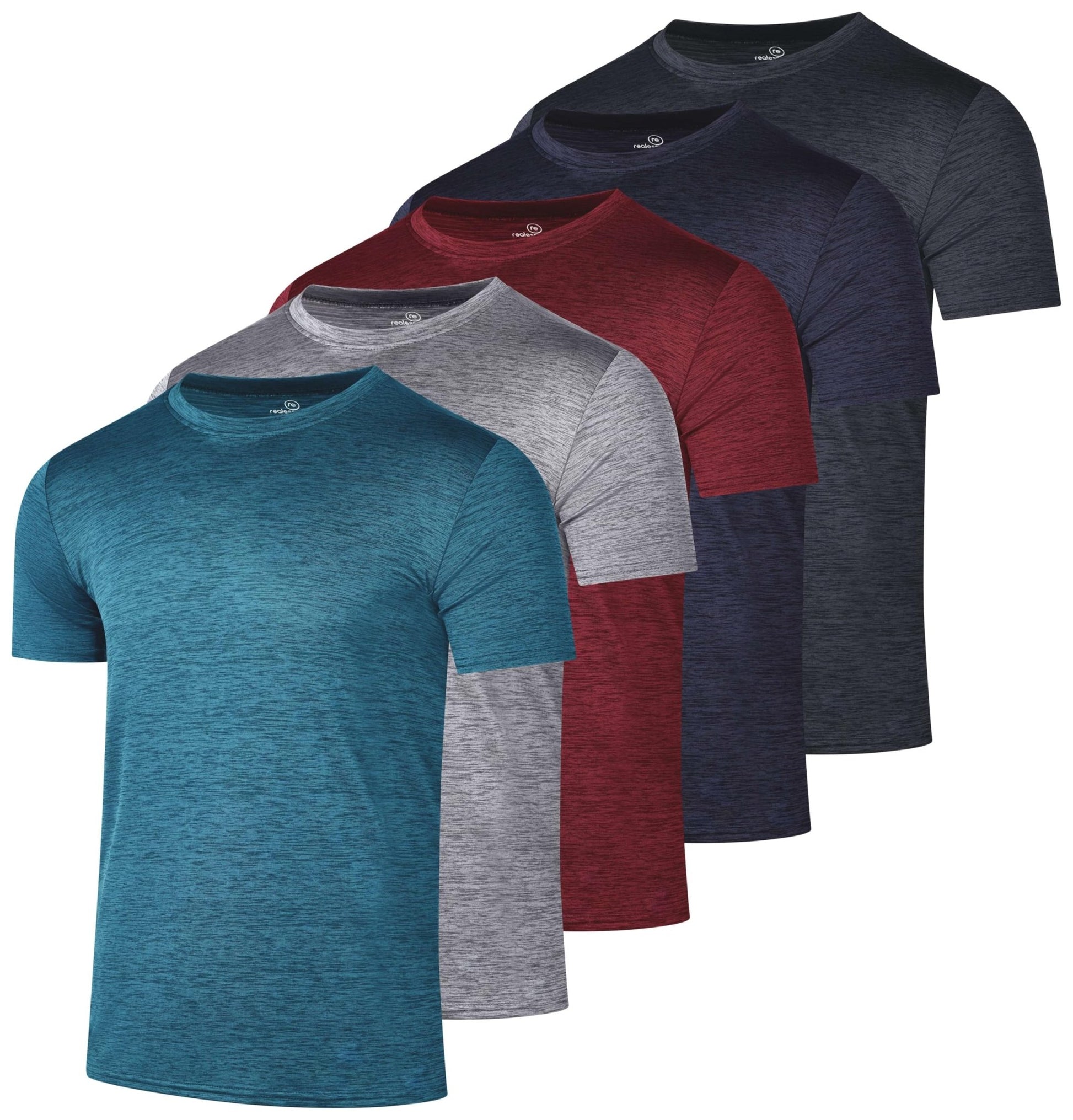 5 Pack Men's Dry Fit Workout T Shirts Crew Neck Athletic Gym Running Tees - Tennis Mindset