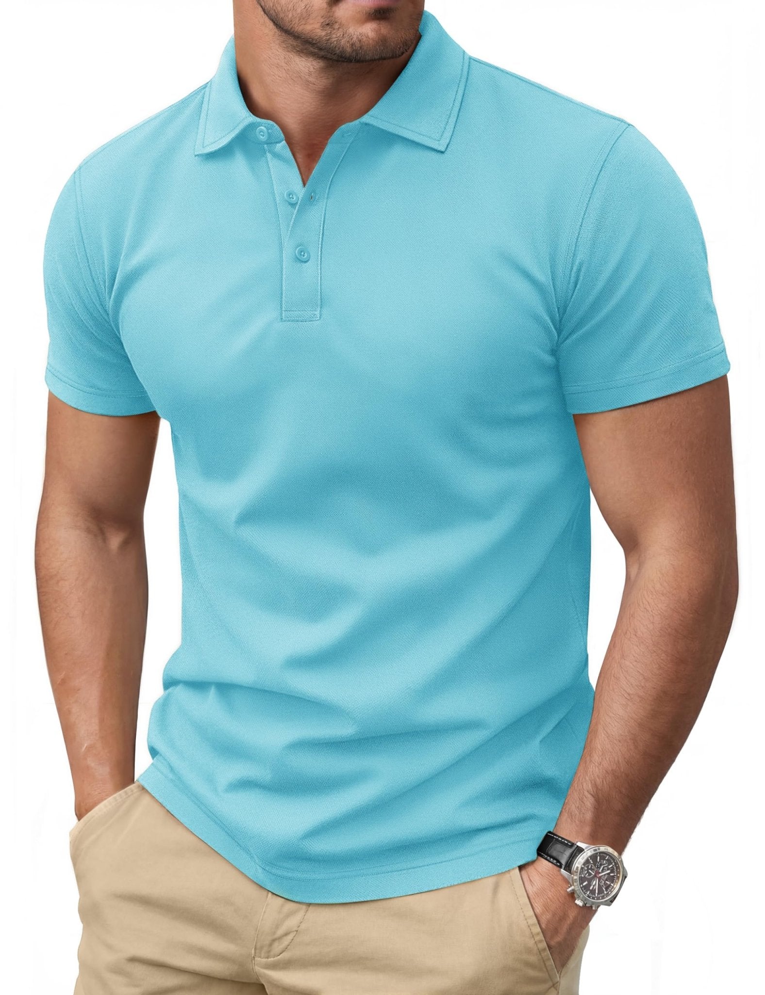 Cotrasen Men's Polo Shirts Short Sleeve Cotton Pique Classic Golf Shirts - Tennis Mindset