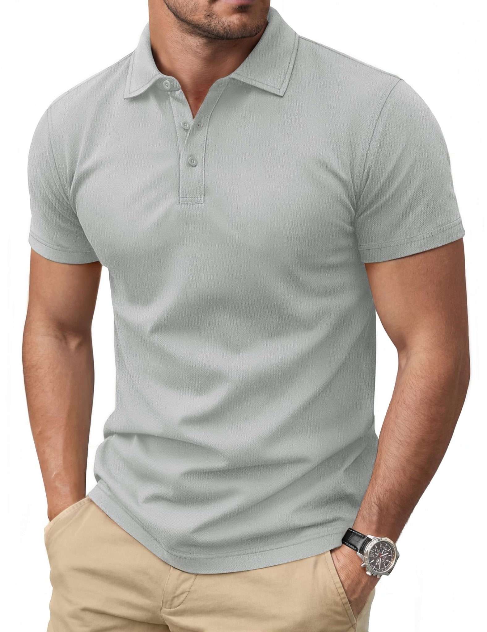 Cotrasen Men's Polo Shirts Short Sleeve Cotton Pique Classic Golf Shirts - Tennis Mindset