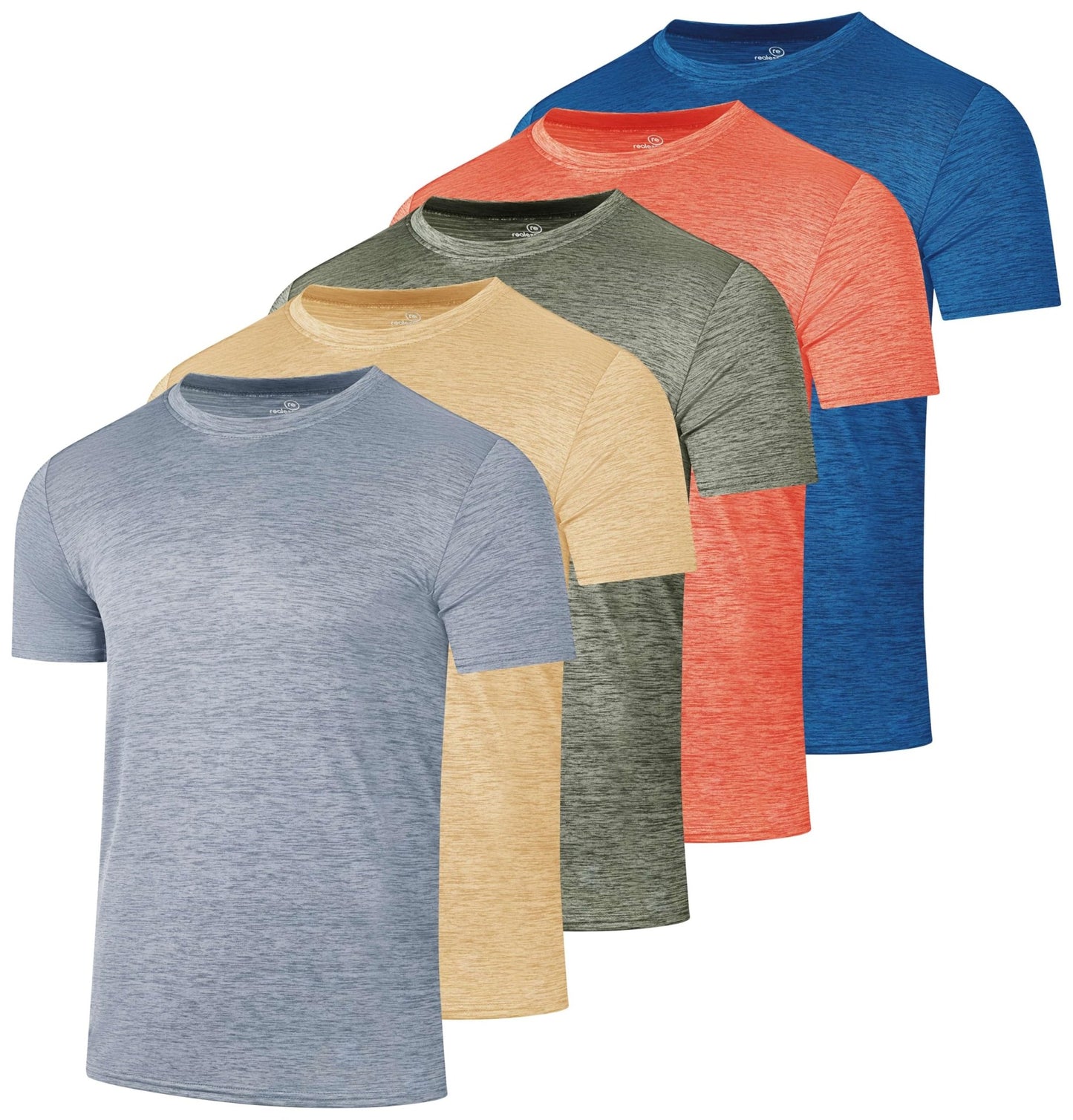 5 Pack Men's Dry Fit Workout T Shirts Crew Neck Athletic Gym Running Tees - Tennis Mindset