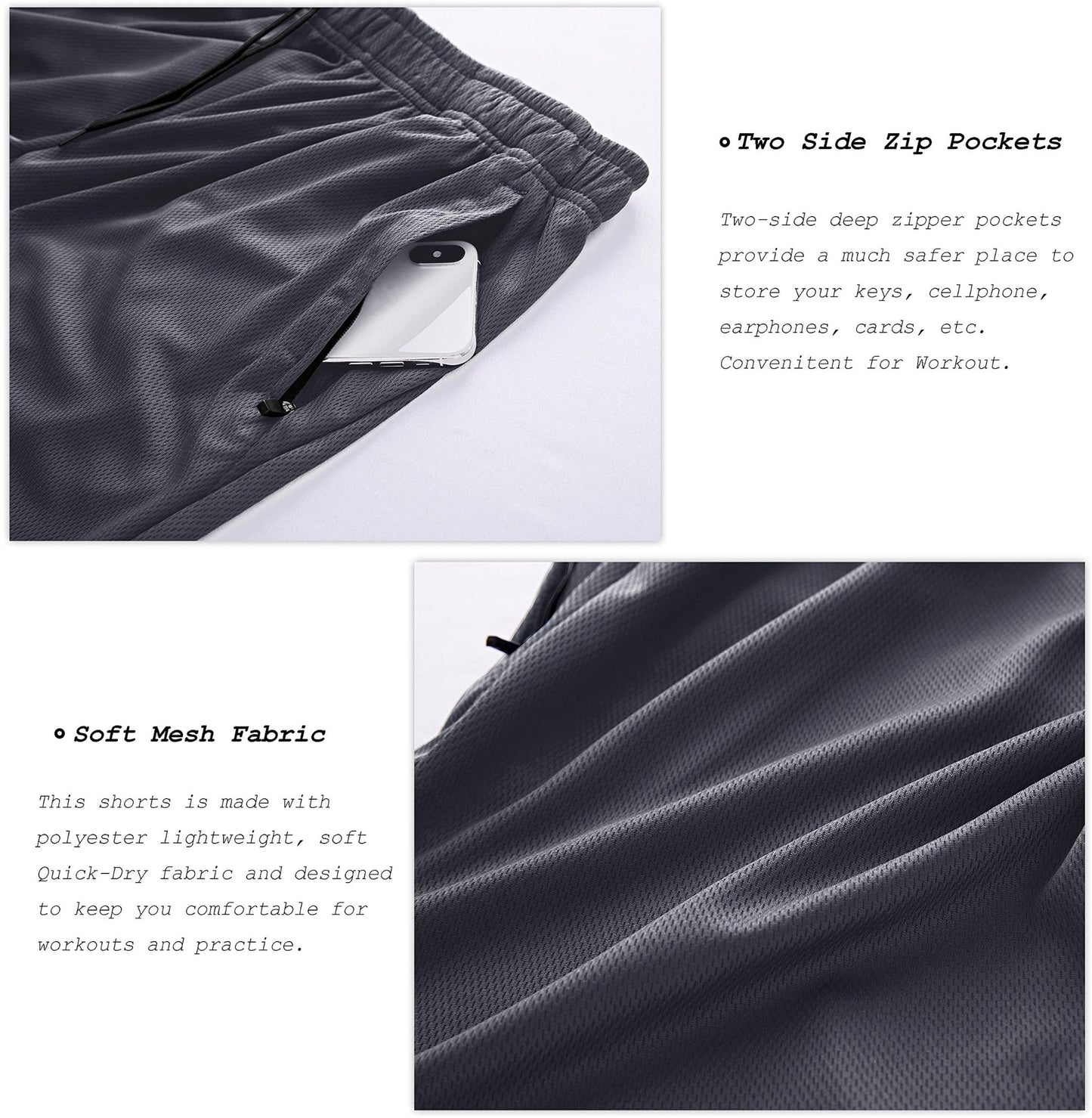 G Gradual Men's 7" Workout Running Shorts Quick Dry Lightweight Gym Shorts with Zip Pockets - Tennis Mindset